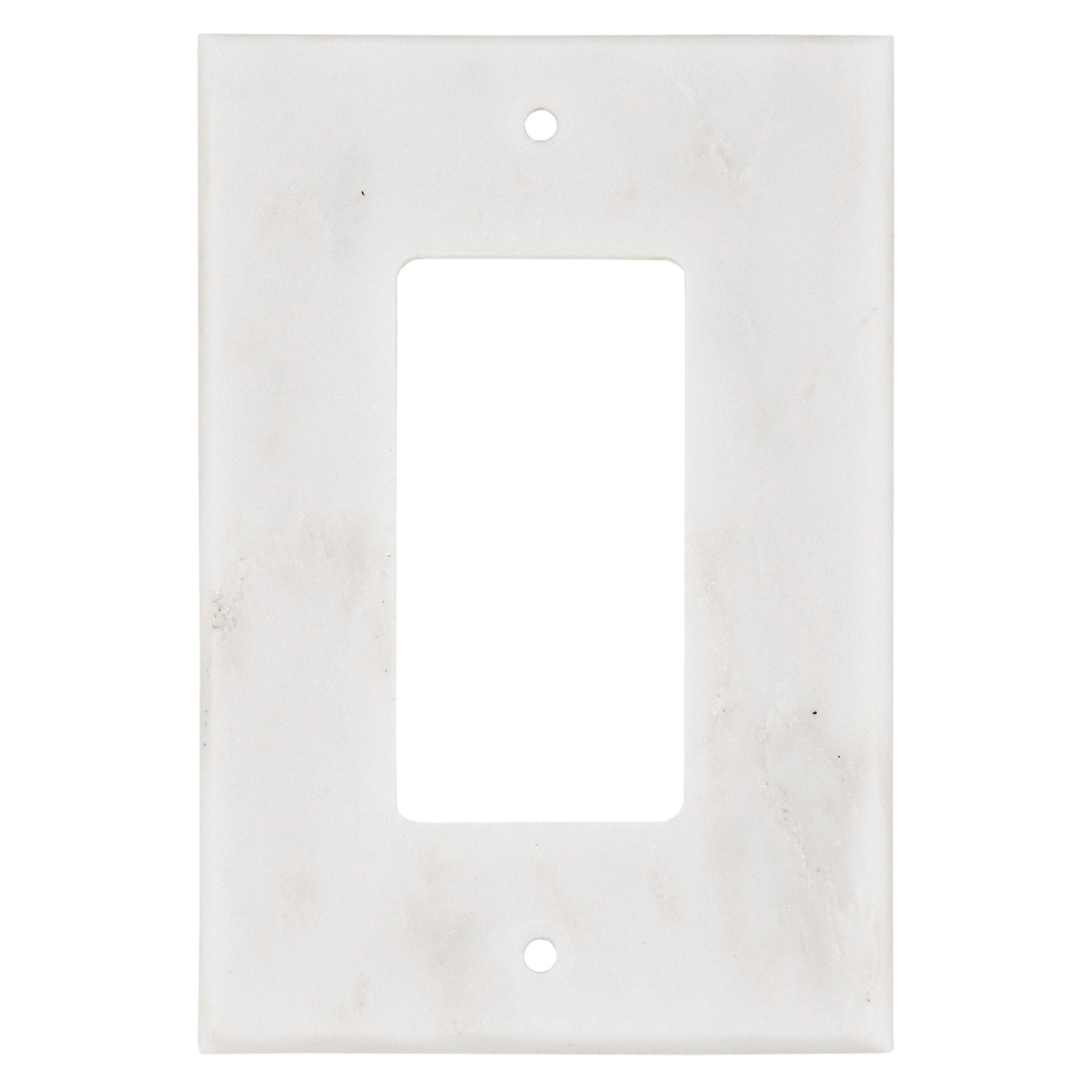 Carrara White Marble Single Rocker Switch Plate