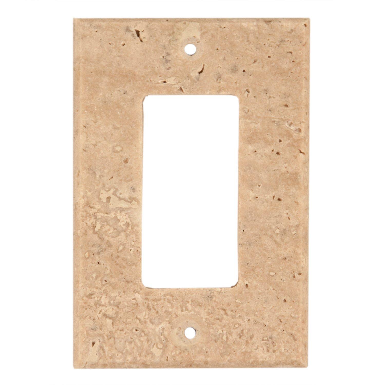 Light Beige Travertine Single Rocker Switch Plate