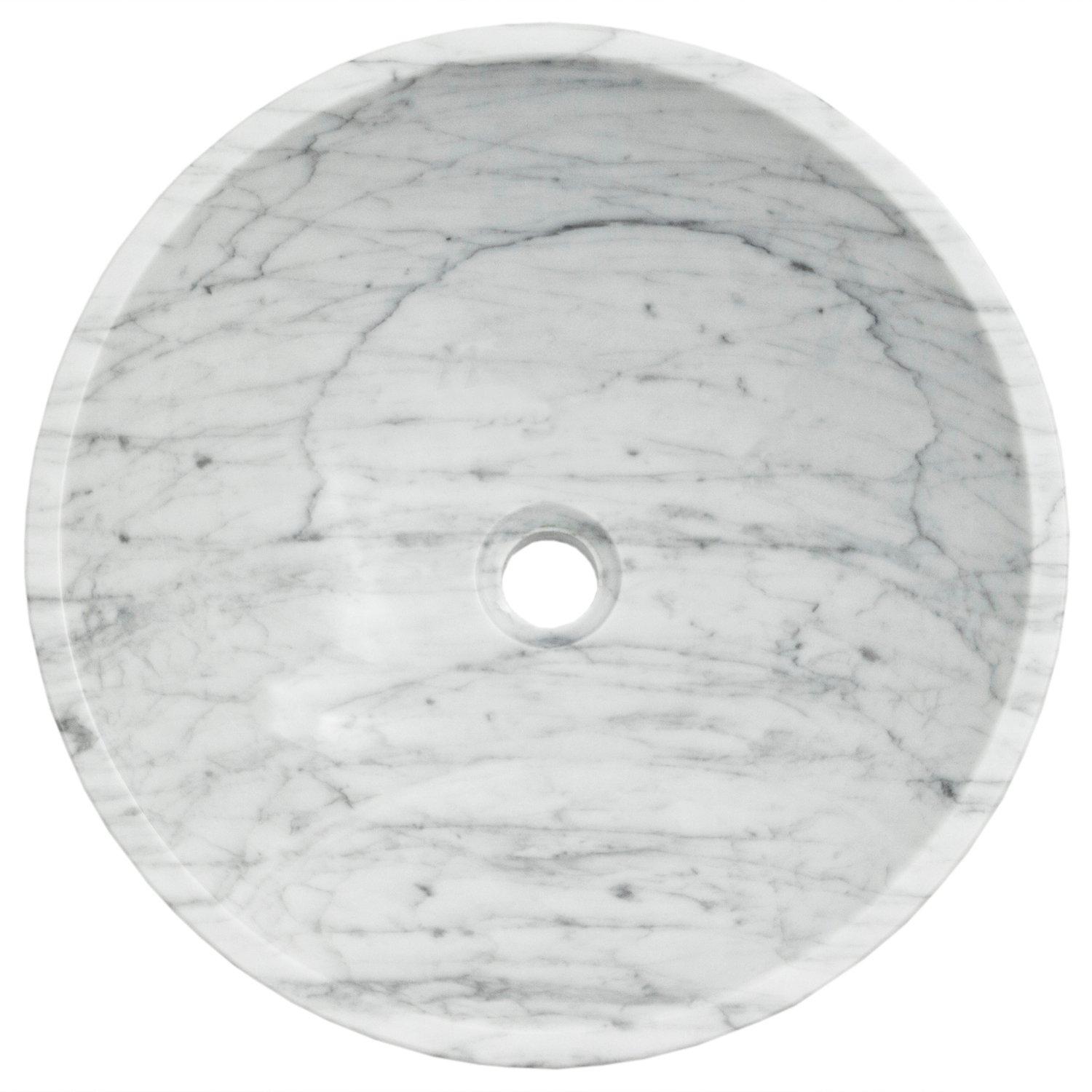 Carrara White Polished Marble Sink