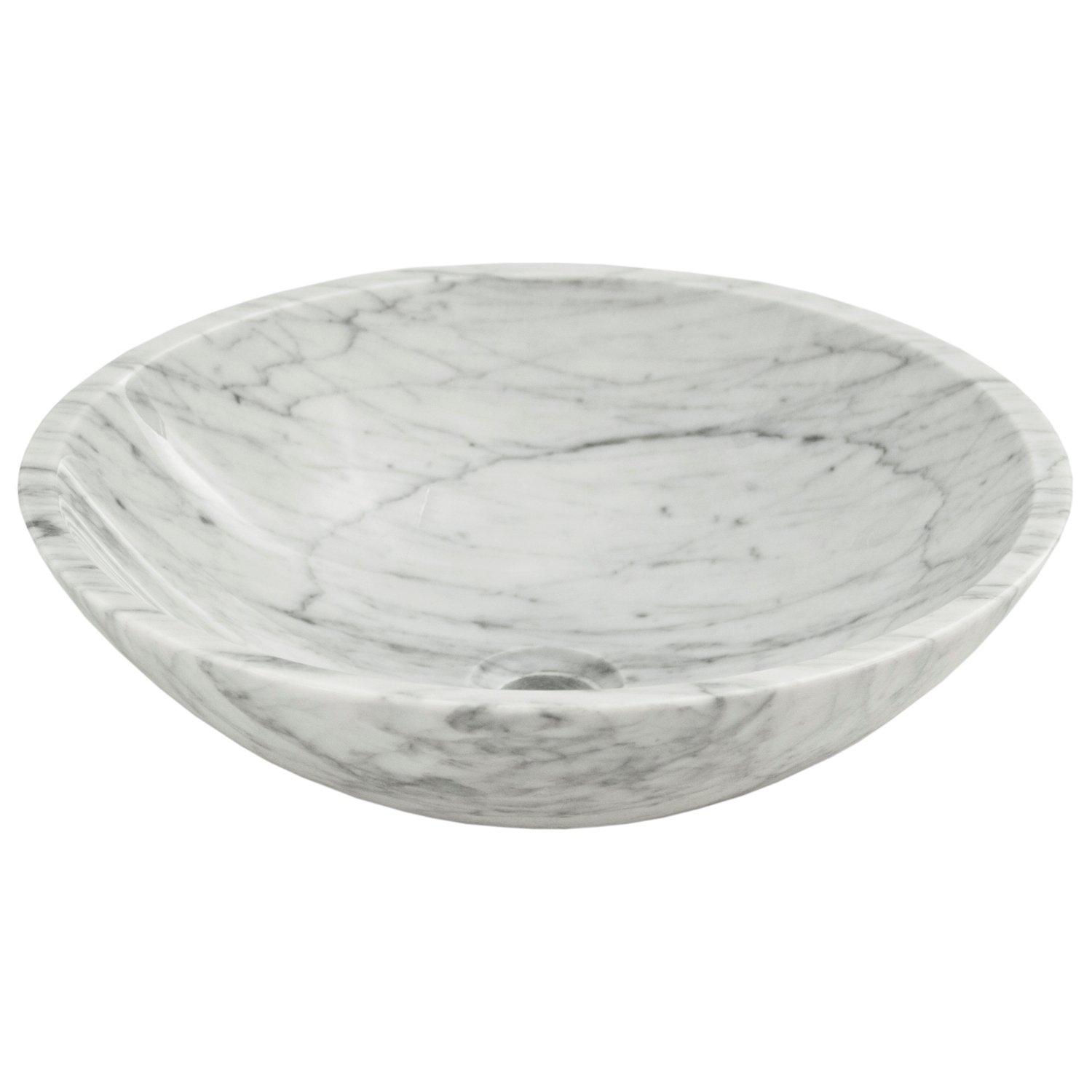 Carrara White Polished Marble Sink Floor and Decor