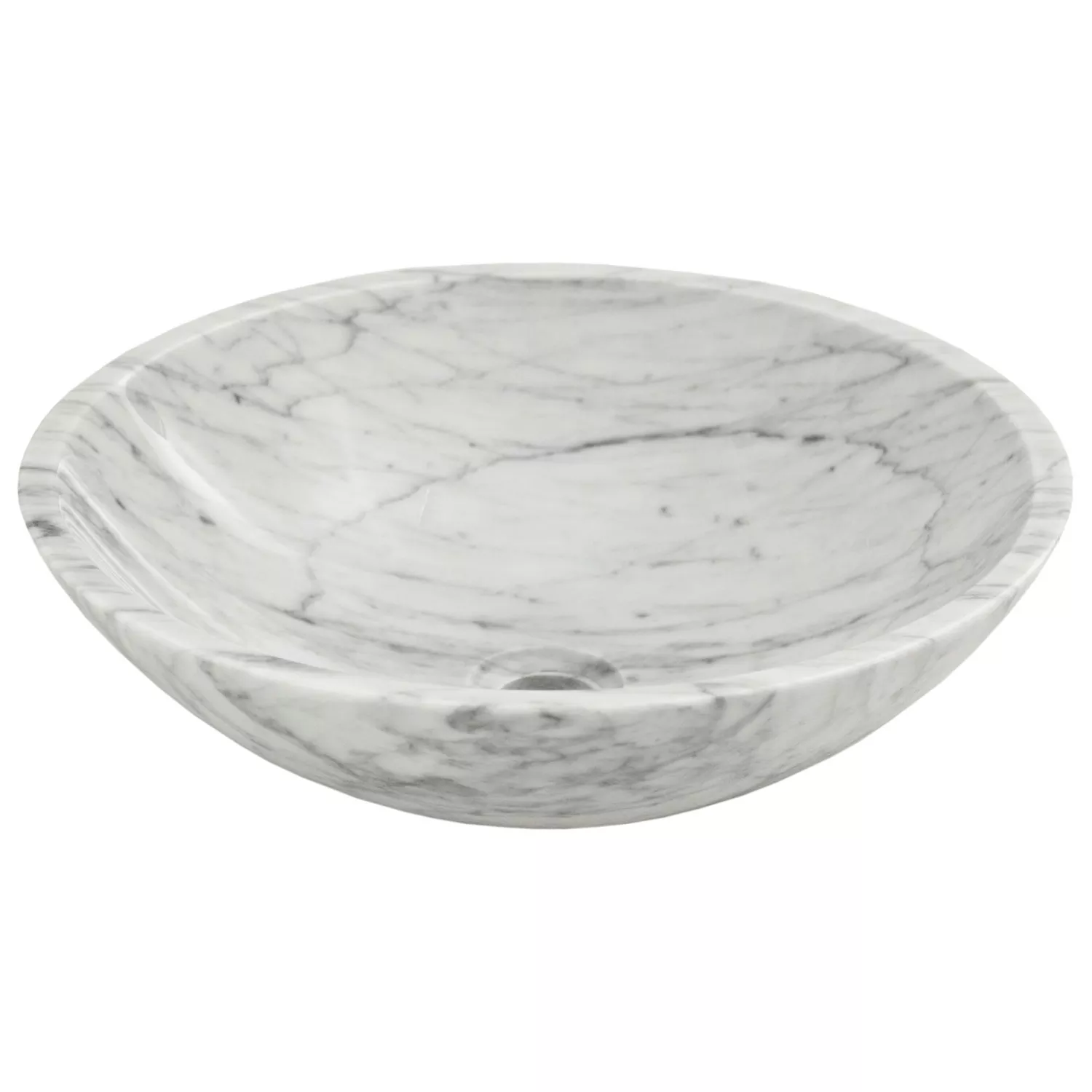 Carrara White Polished Marble Sink