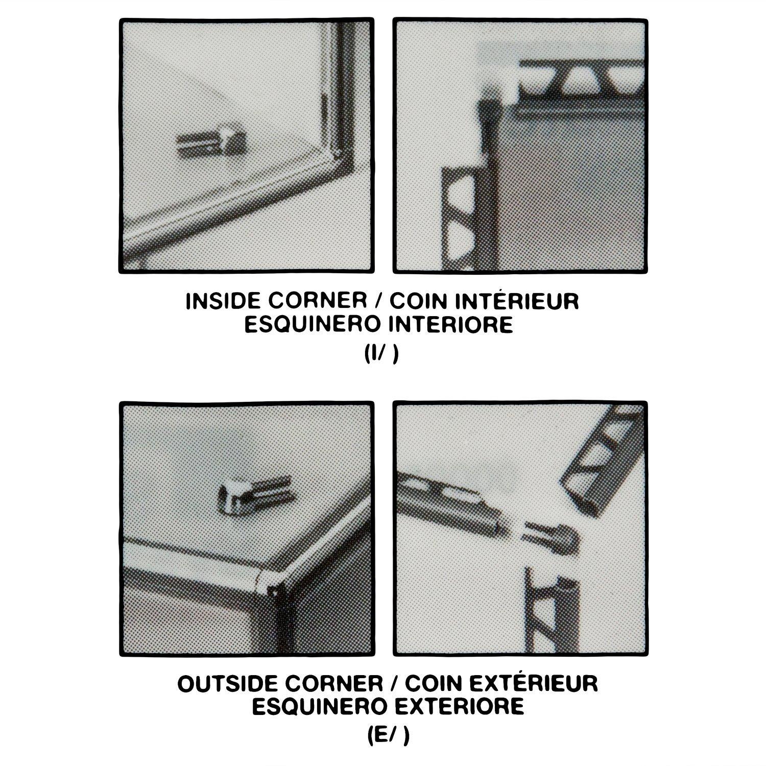 Schluter-Rondec Outside Corner for 1/2in. Satin Nickel Anodized Aluminum  Rondec Profile