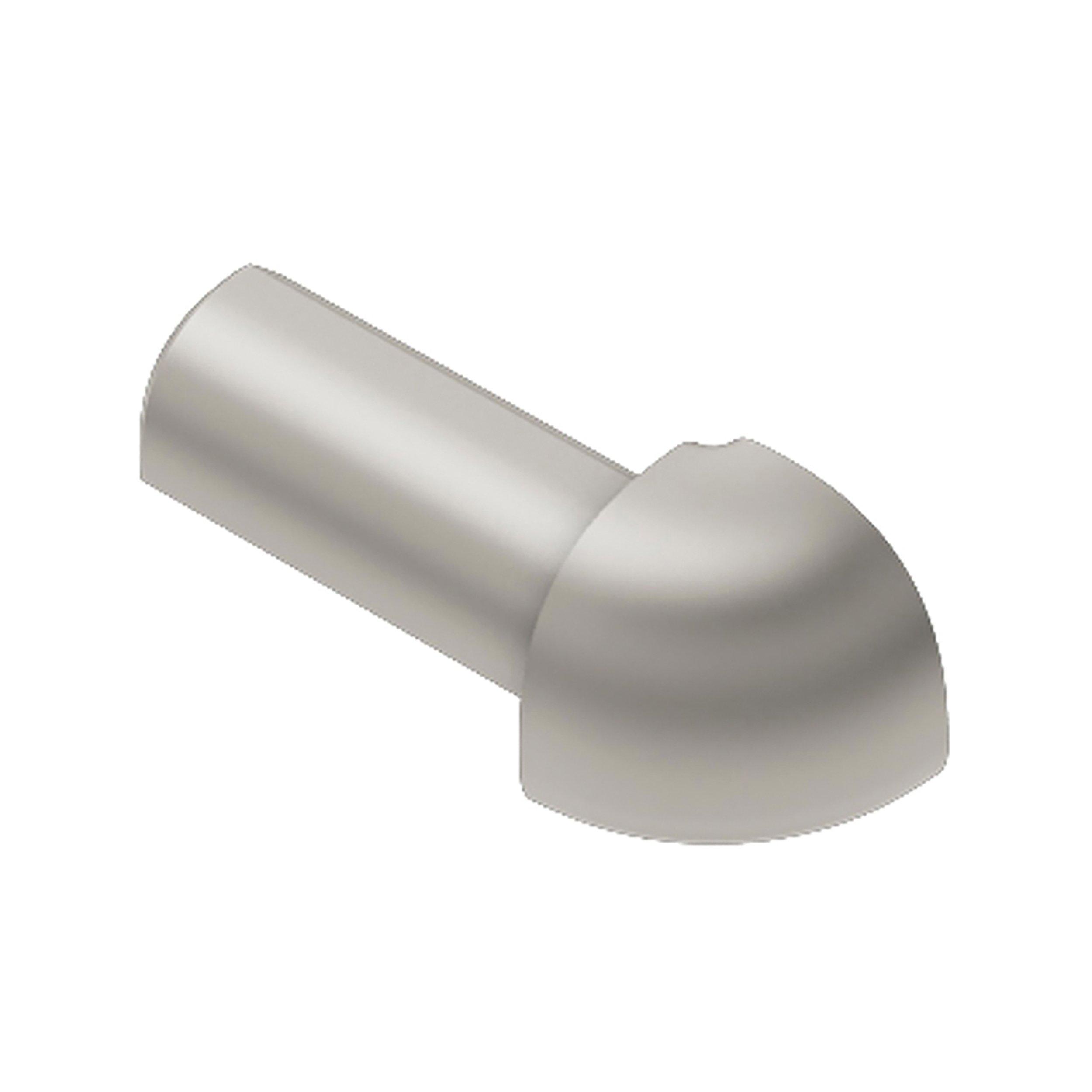 Schluter-Rondec Outside Corner for 1/2in. Satin Nickel Anodized Aluminum Rondec Profile