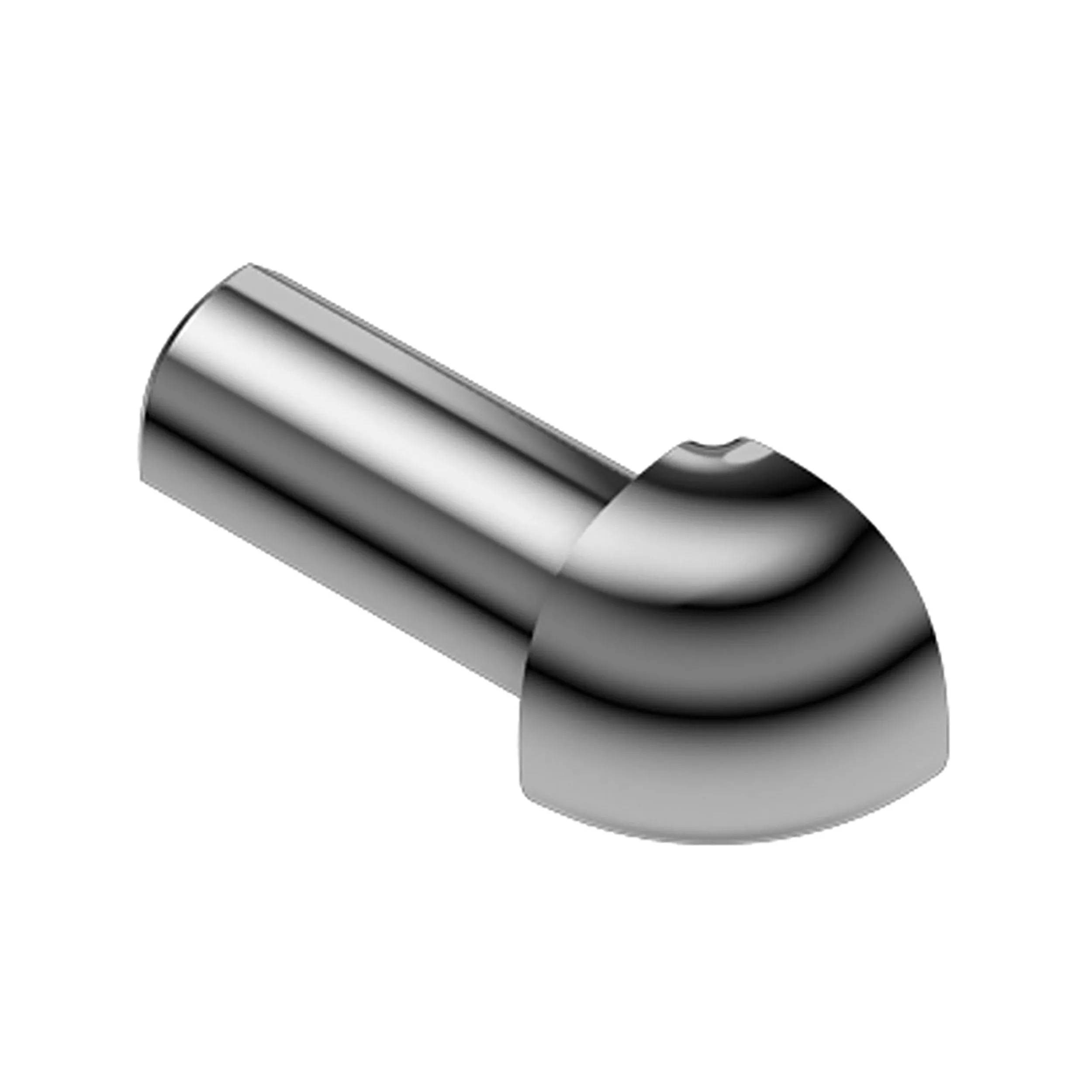 Schluter-Rondec Outside Corner for 3/8in. Polished Chrome Anodized Aluminum Rondec Profile