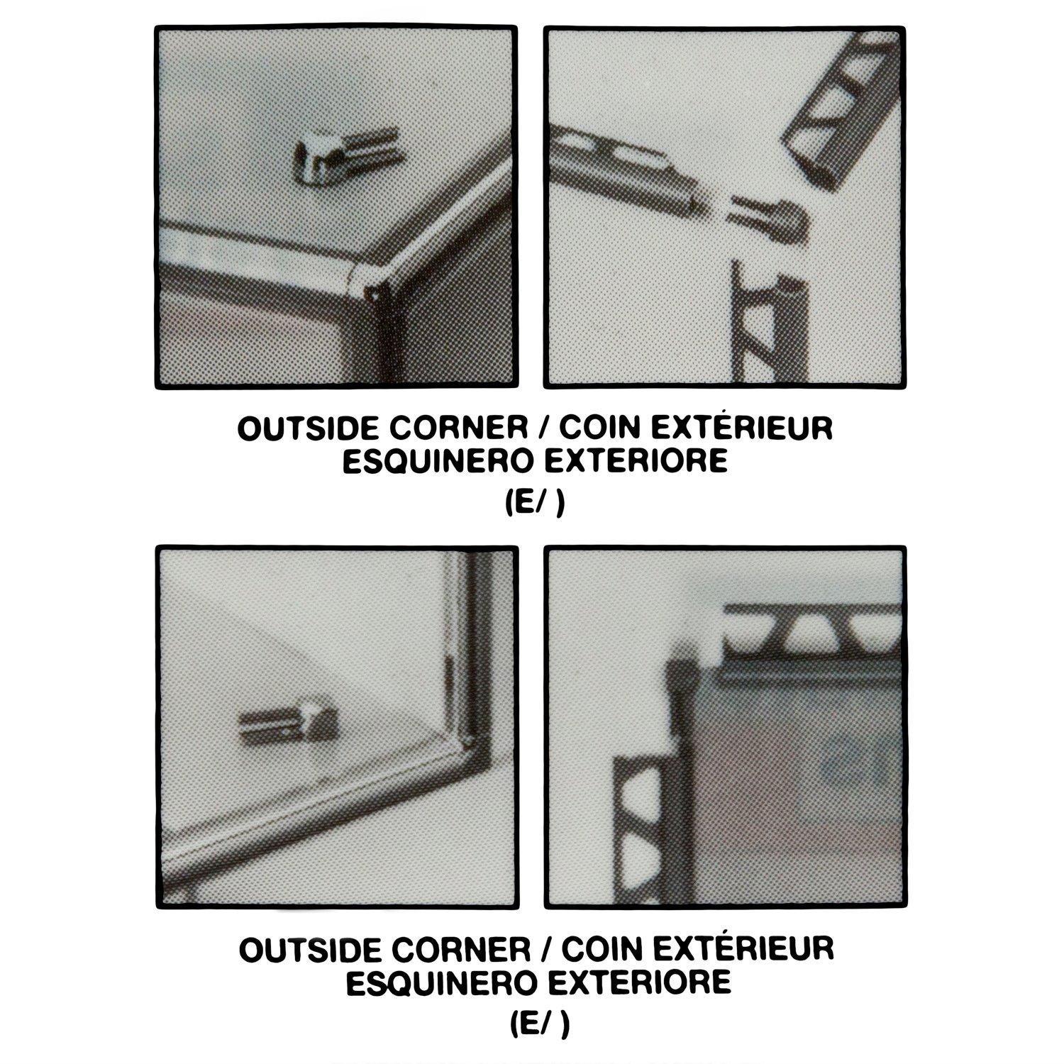Schluter Rondec In Corner 3/8in. Aluminum Polish Chrome