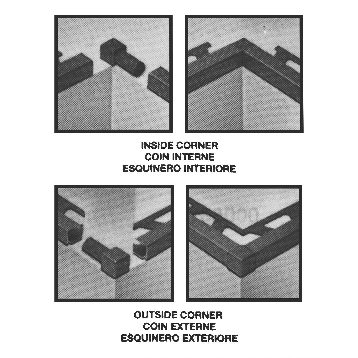 Schluter Quadec In/Out Corner 1/2in. Aluminum Satin