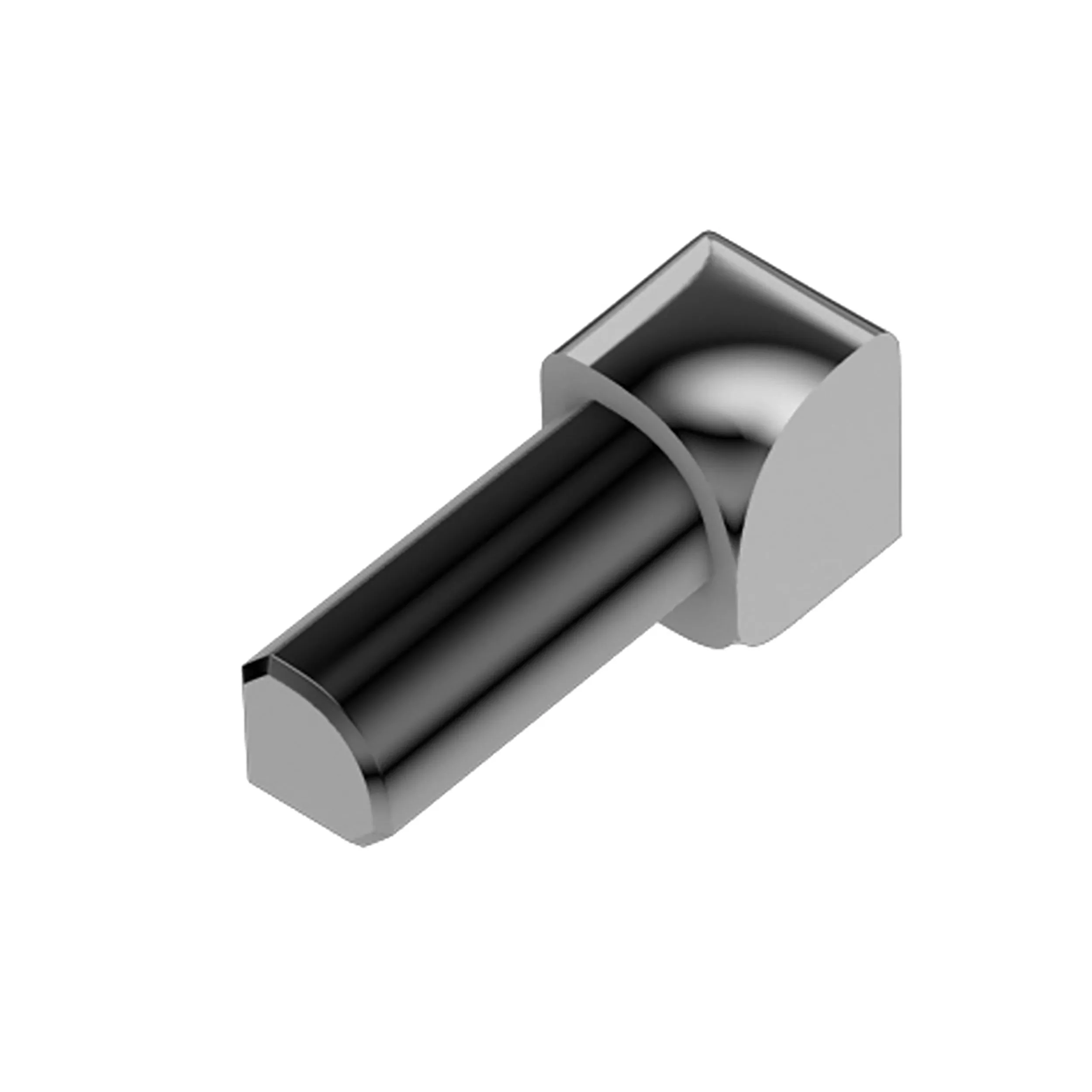 Schluter-Rondec Inside Corner for 1/2in. Polished Chrome Anodized Aluminum Rondec Profile
