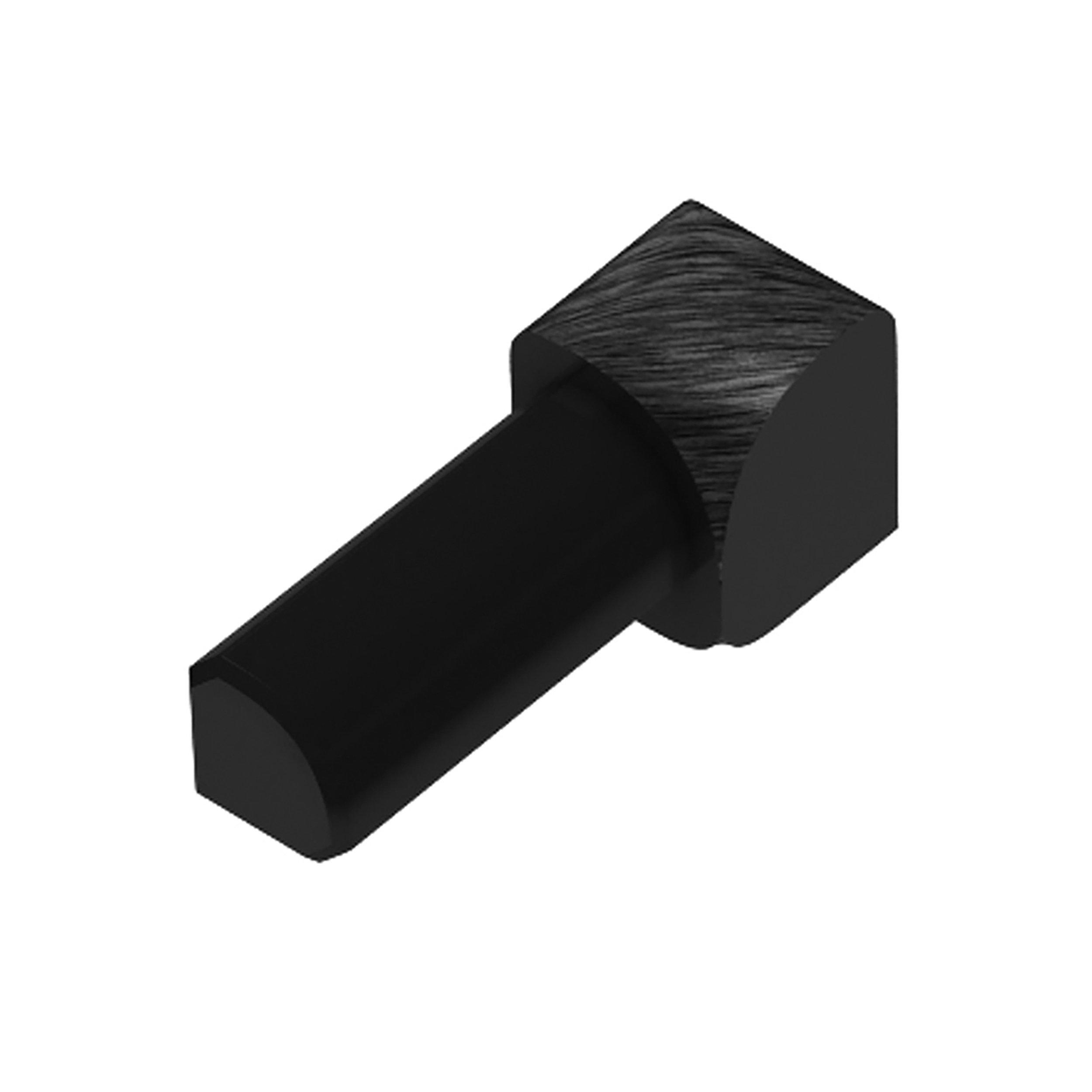 Schluter-Rondec Inside Corner for 3/8in. Brushed Black Anodized Aluminum Rondec Profile