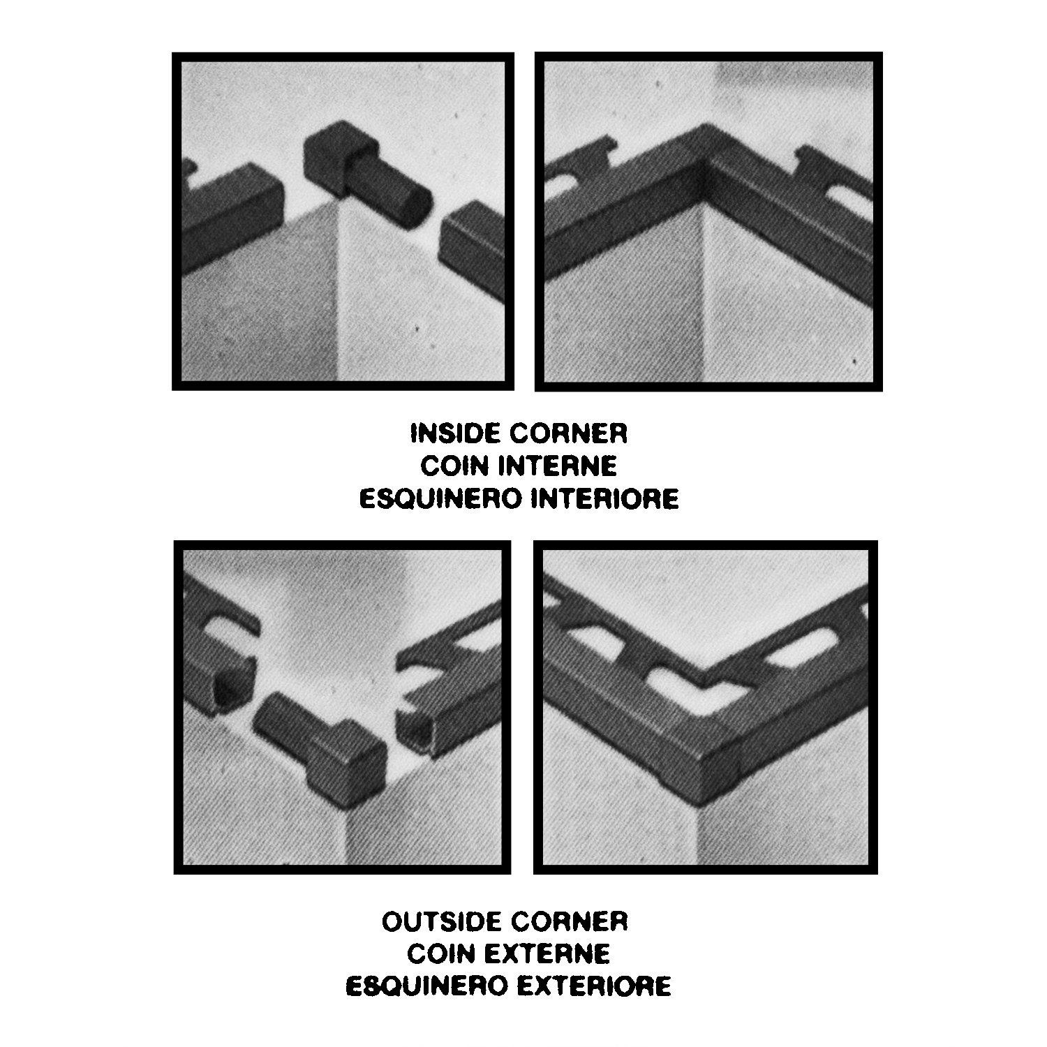 Schluter Quadec In/Out Corner 1/2in. Aluminum Antique Bronze