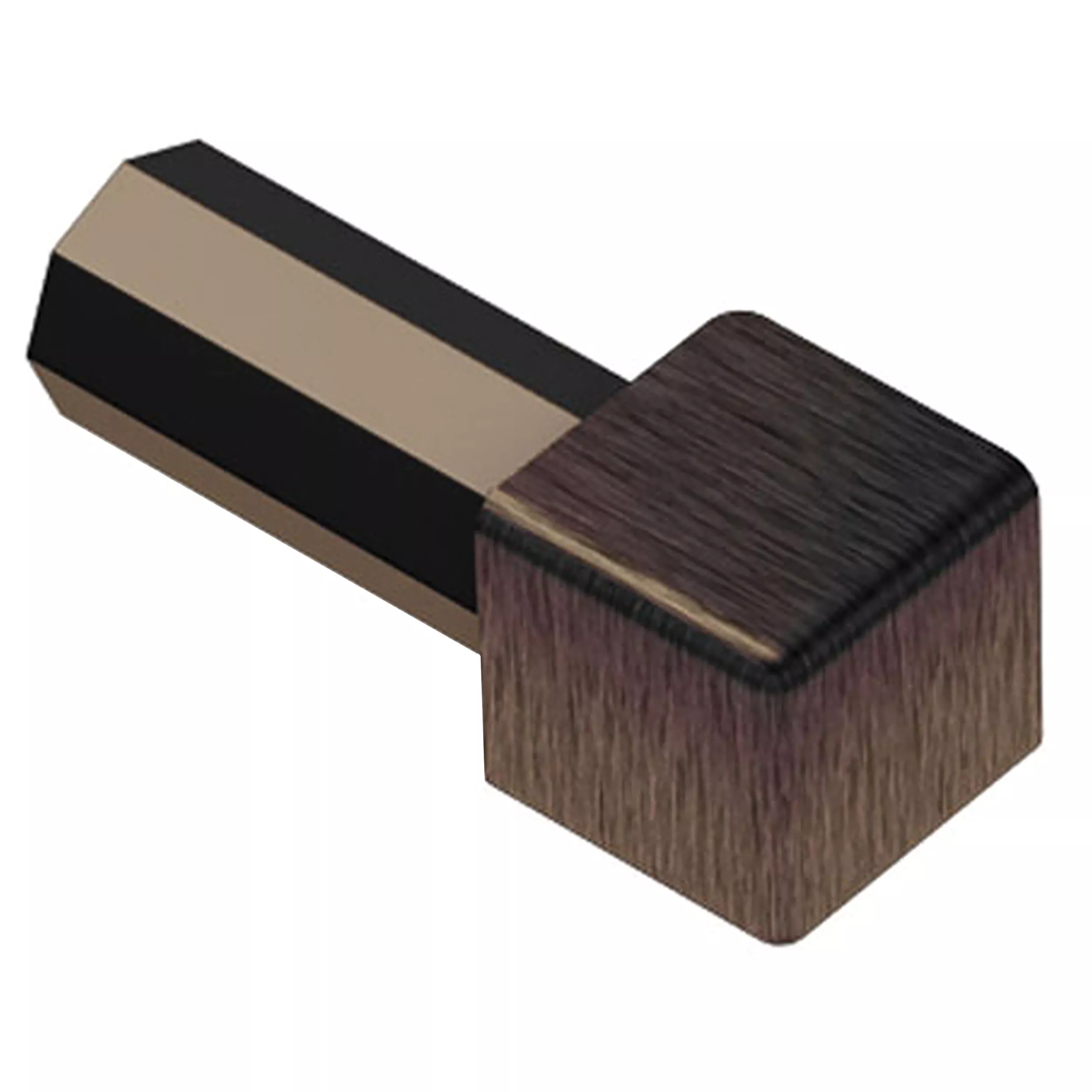 Schluter-Quadec Corner for 1/2in. Brushed Antique Bronze Anodized Aluminum Quadec Profile