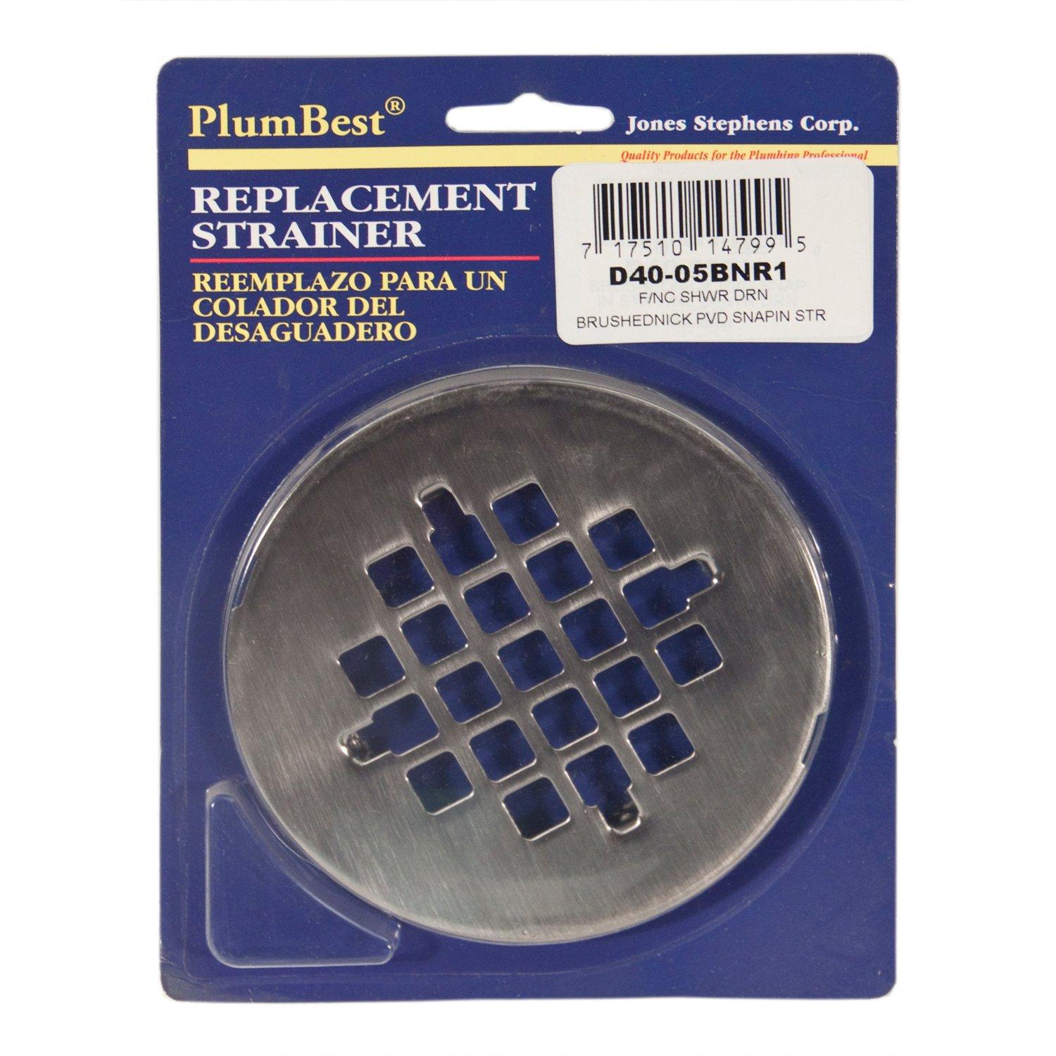 PlumBest Brushed Nickel Square Shower Drain Cover 4 1/4in