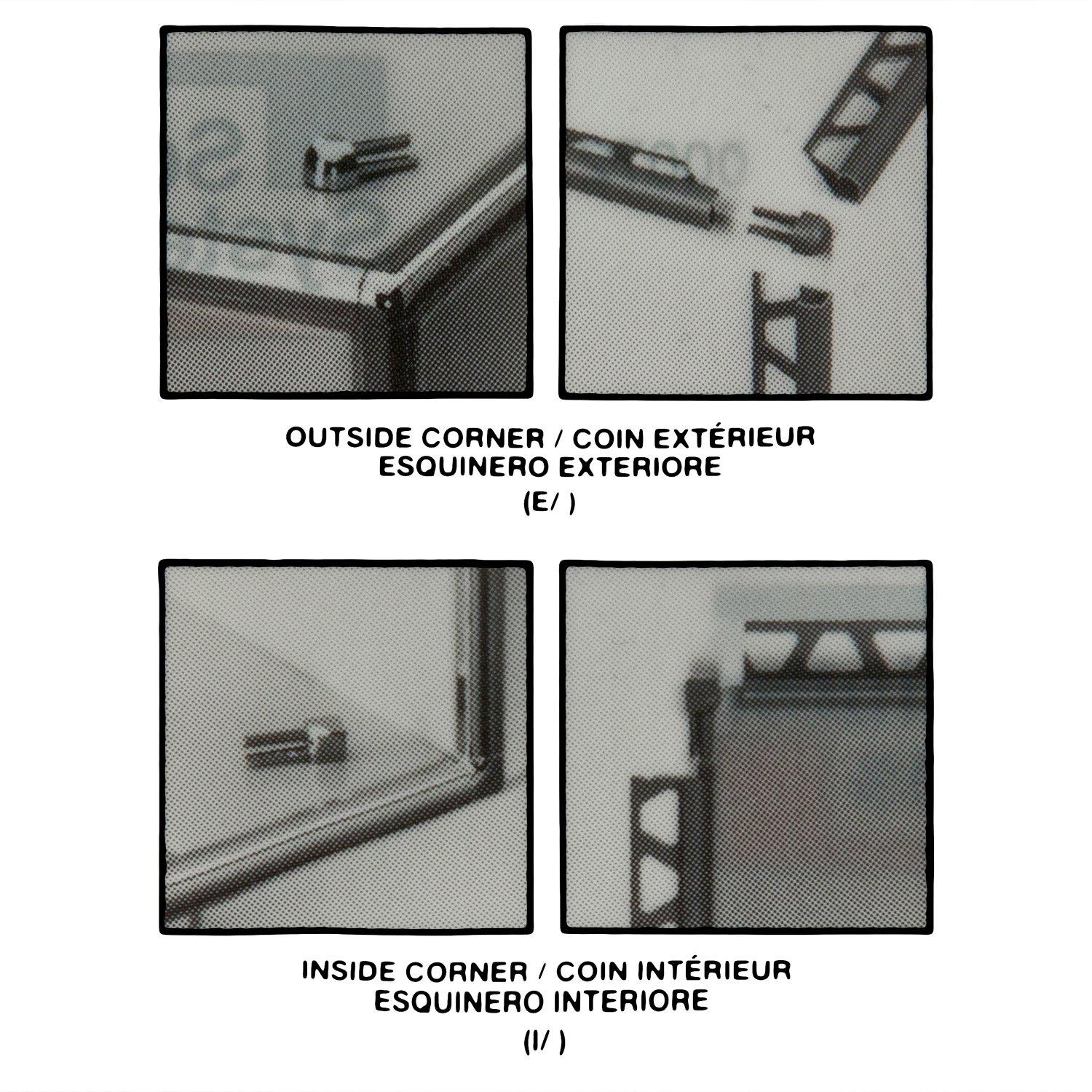 Schluter Rondec In Corner 3/8in. Aluminum Satin Nickel