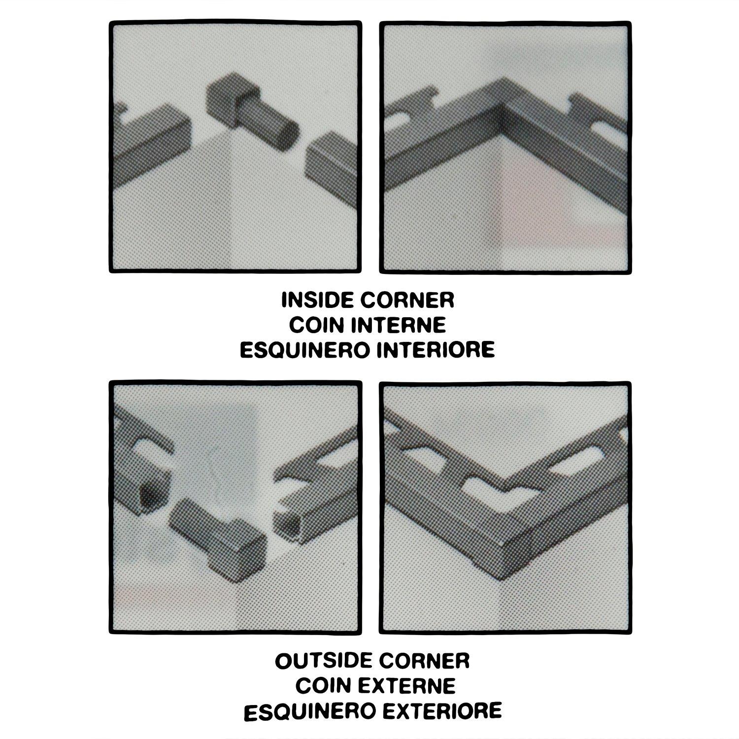 SchluterRondec Inside Corner for 3/8in. Satin Nickel Anodized Aluminum