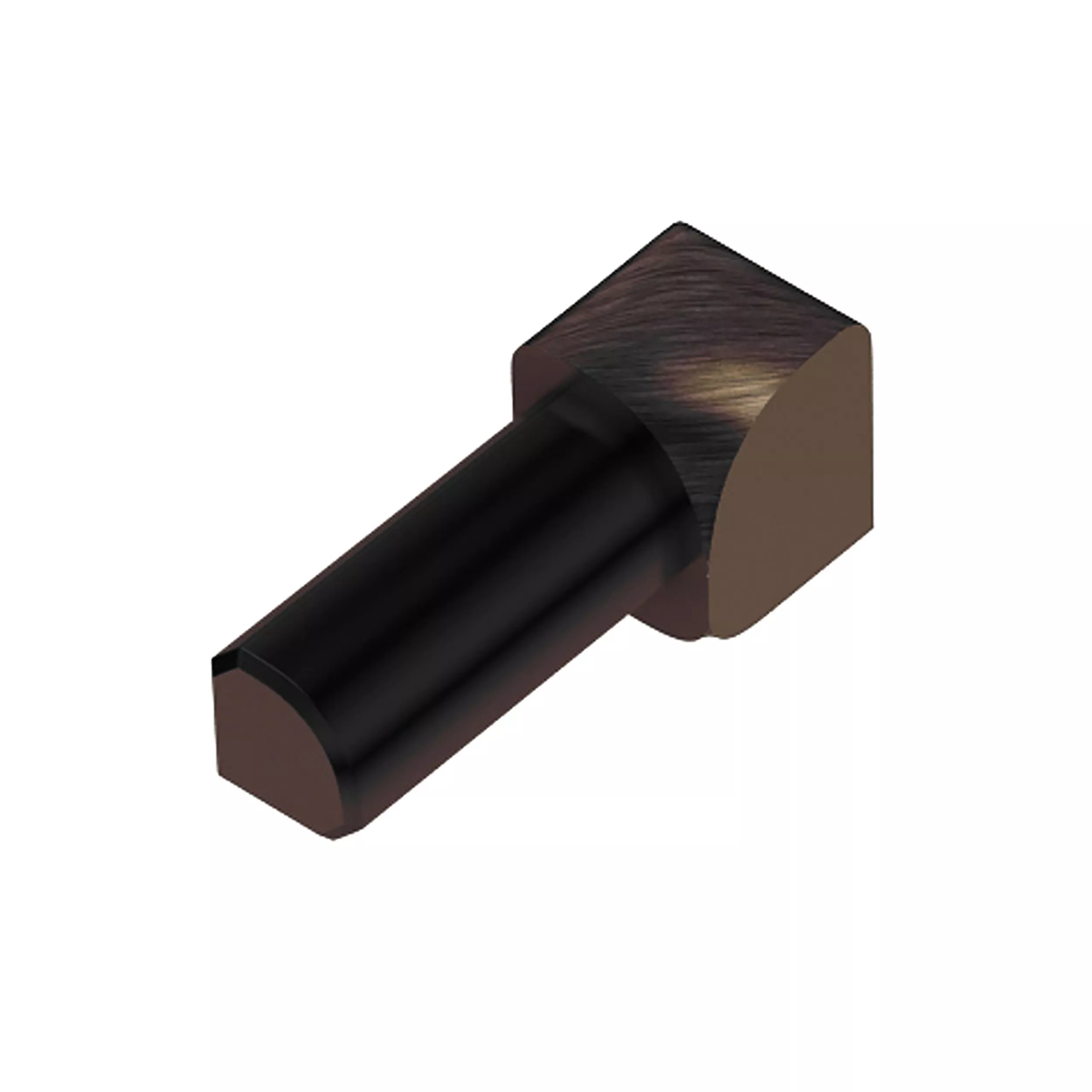 Schluter-Rondec Inside Corner for 3/8in. Brushed Antique Bronze Anodized Aluminum Rondec Profile