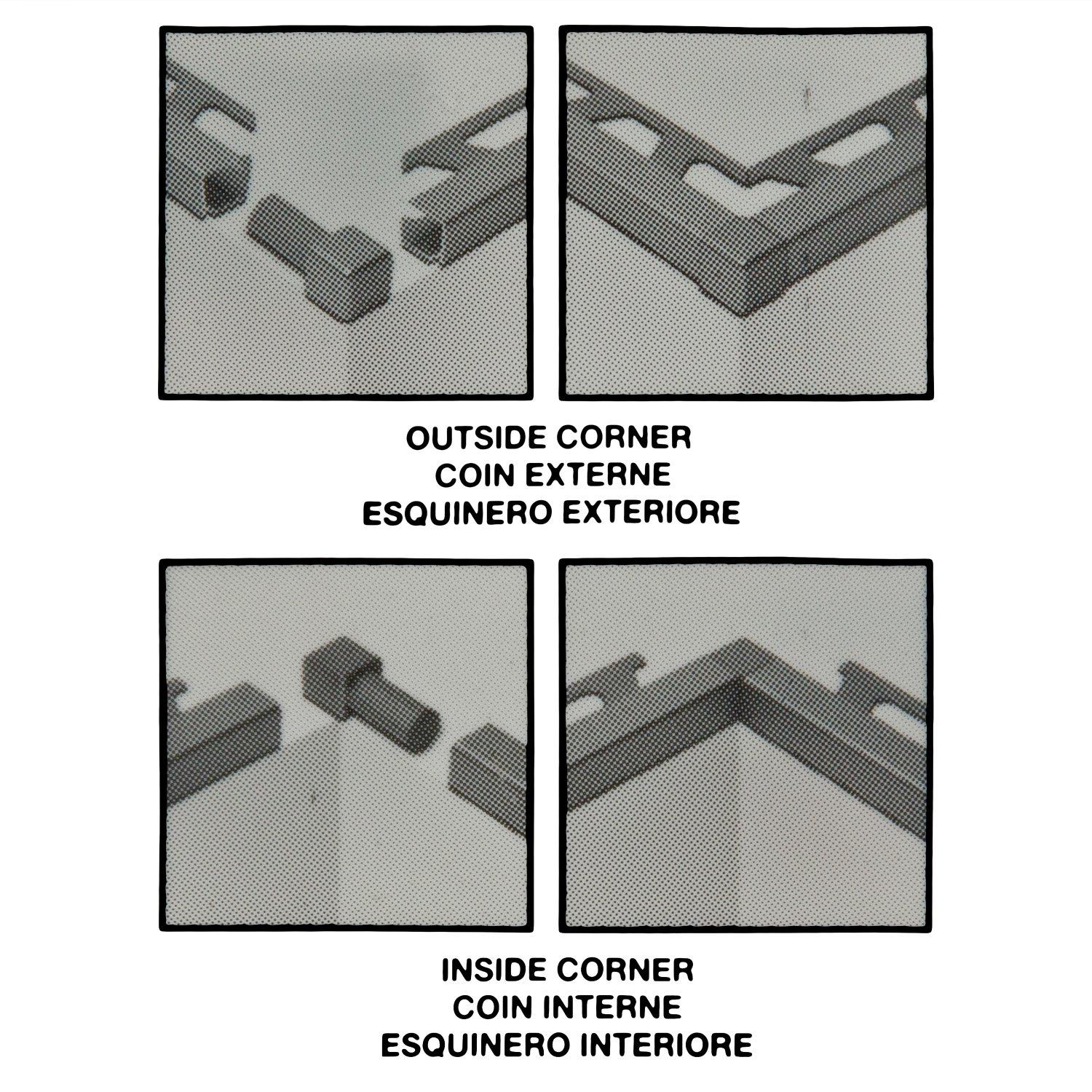Schluter Quadec In/Out Corner 3/8in. Aluminum Polish Chrome
