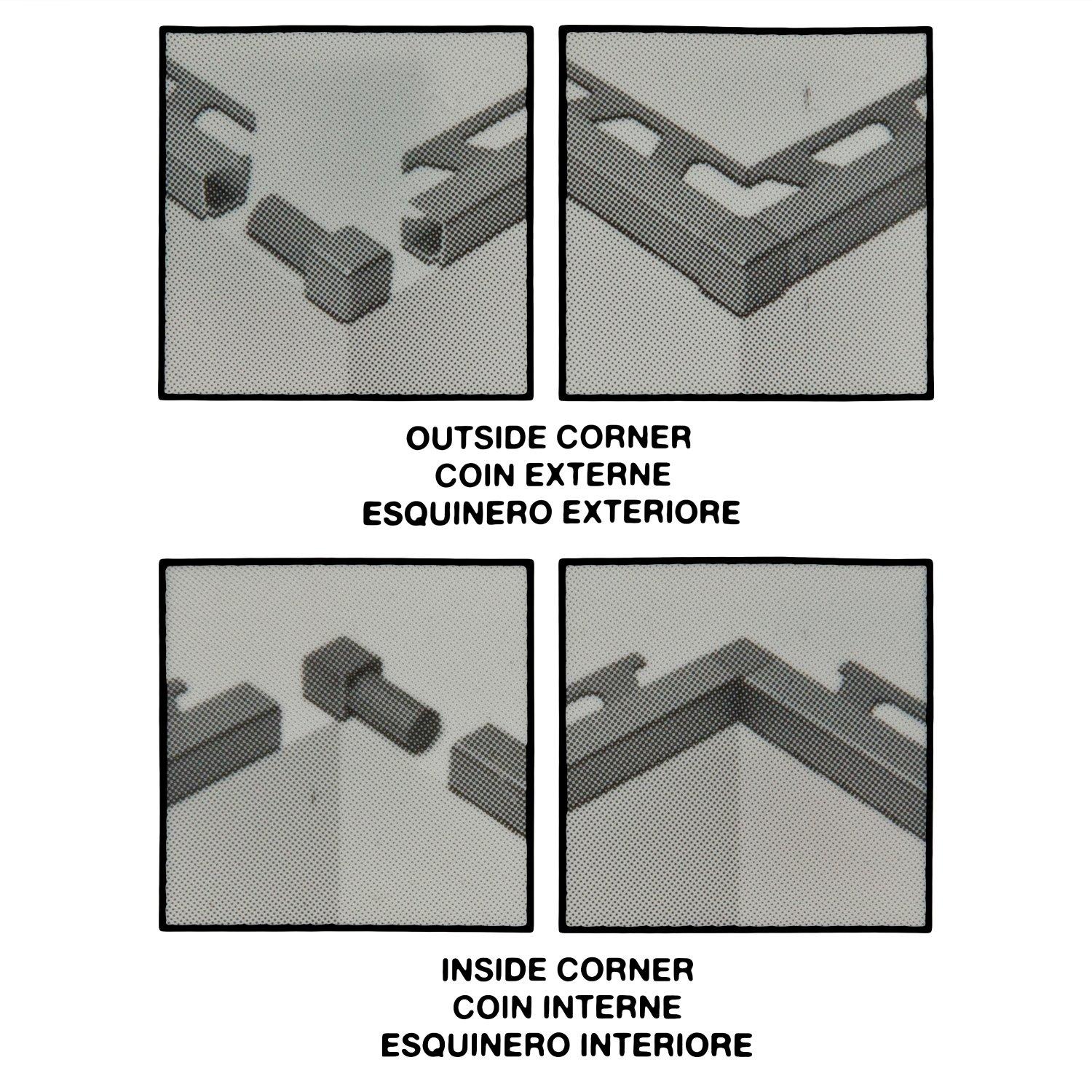 Schluter-Quadec Corner for 3/8in. Polished Chrome Anodized Aluminum Quadec Profile