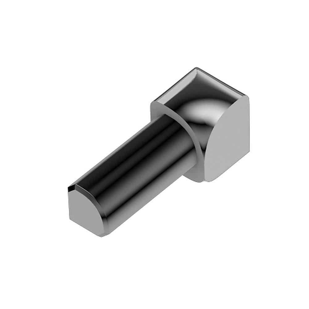 Schluter Rondec In Corner 3/8in. Aluminum Stainless Steel Look