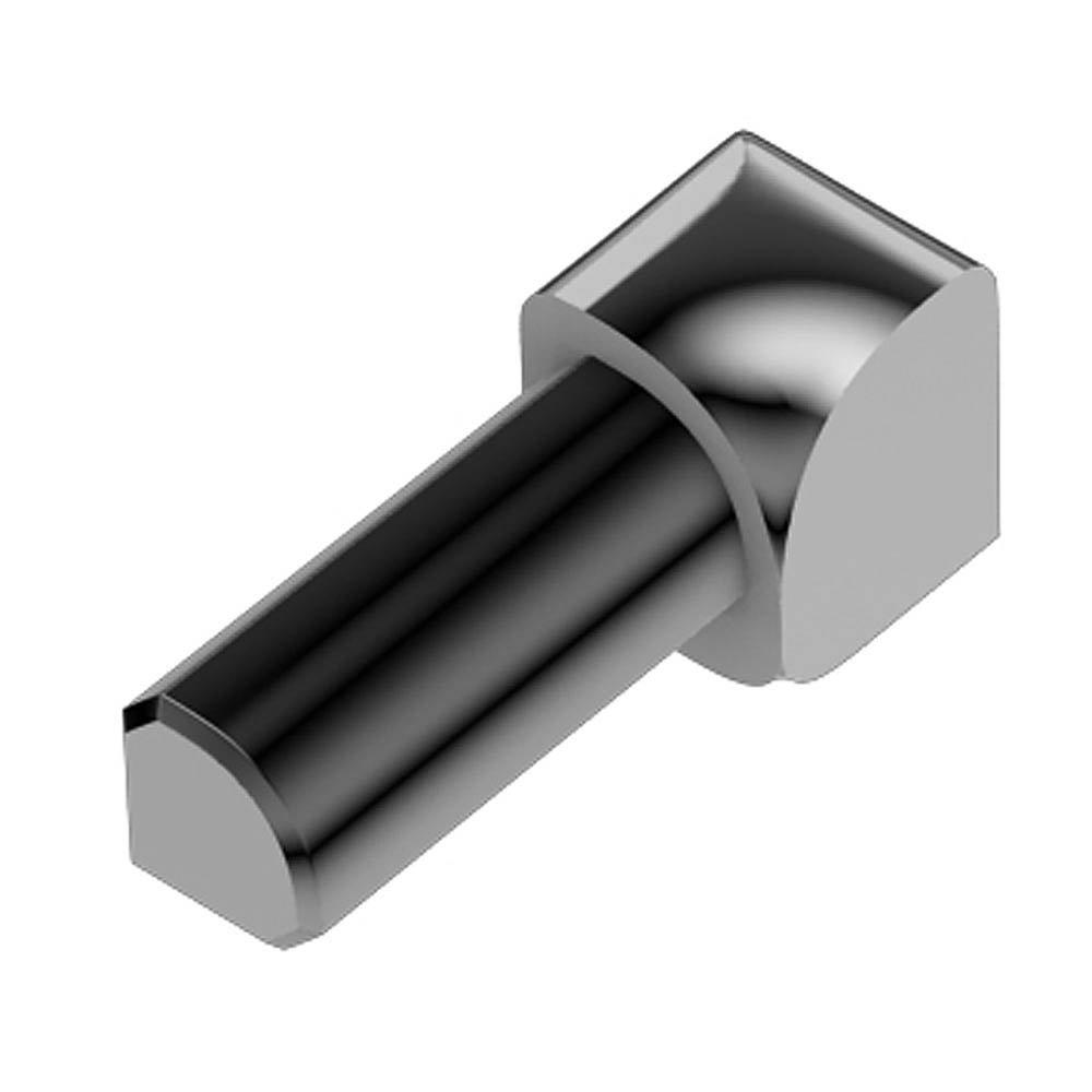 Schluter Rondec Out Corner 1/2in. Aluminum Stainless Steel Look