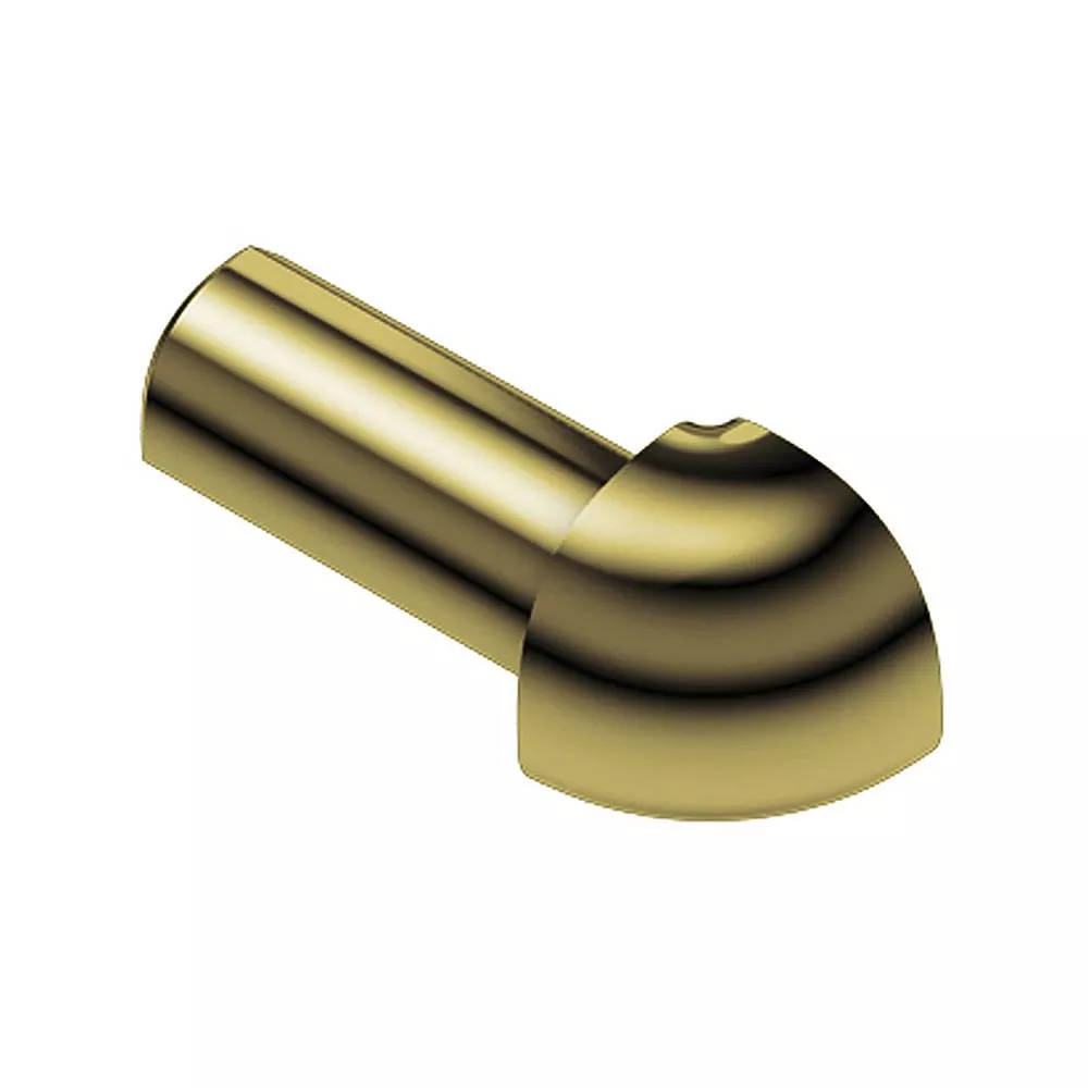 Schluter Rondec Out Corner 3/8in. Aluminum Polish Brass