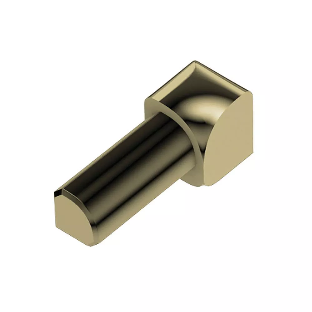 Schluter Rondec In Corner 1/4in. Aluminum Polish Brass