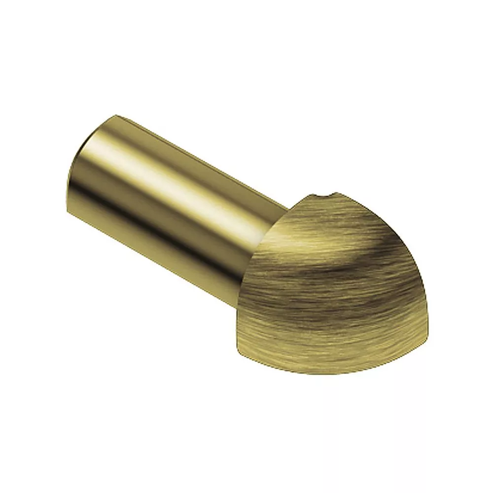 Schluter Rondec Out Corner 1/4in. Aluminum Brush Brass
