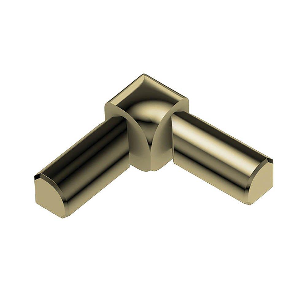 Schluter Rondec 2-Leg In Corner 1/2in. Aluminum Polish Brass