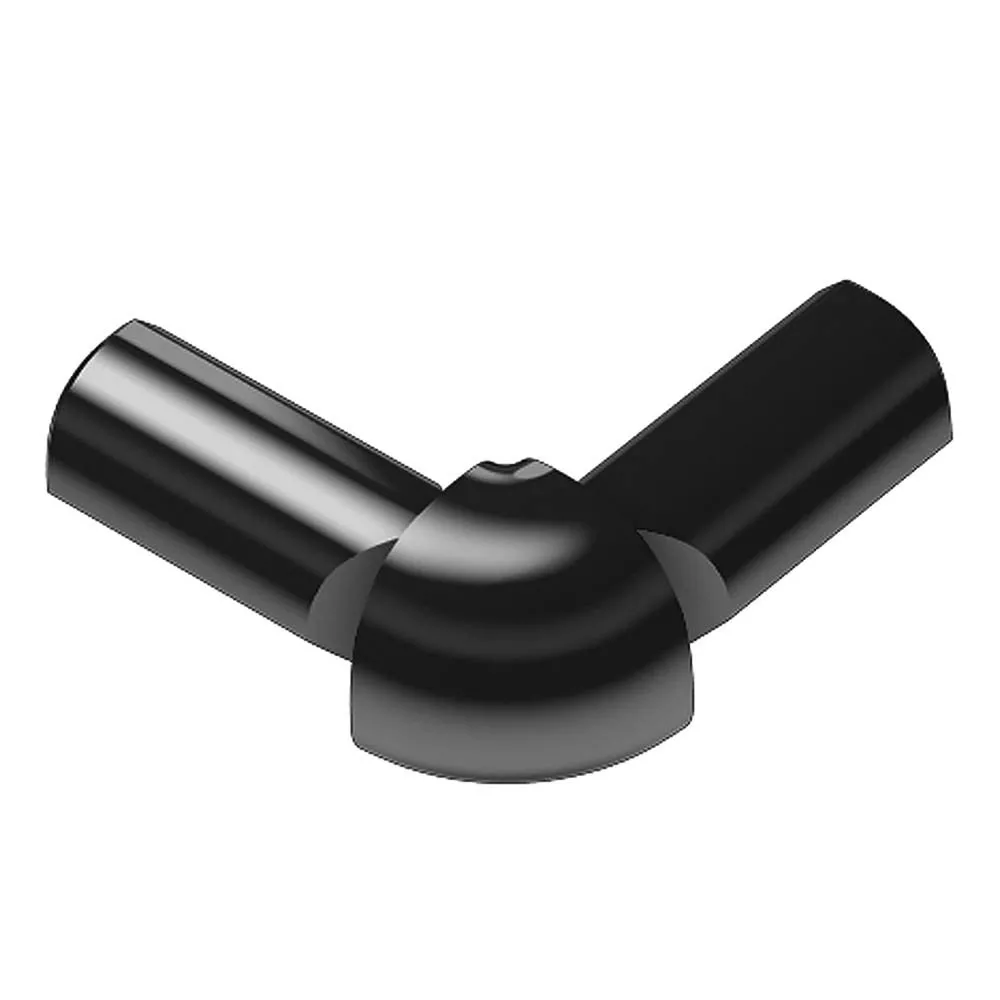 Schluter Rondec 2-Leg Out Corner 1/2in. Aluminum Bright Black