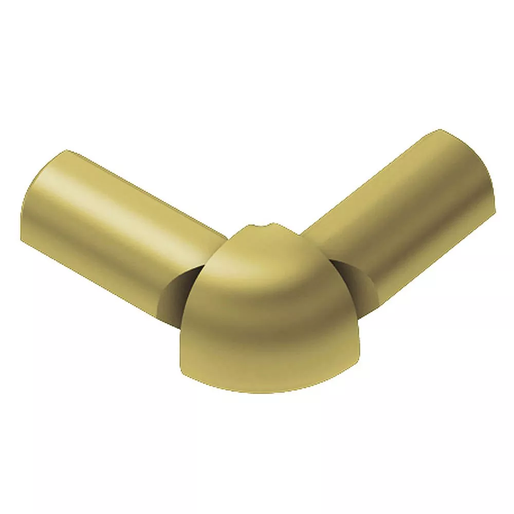 Schluter Rondec 2-Leg Out Corner 5/16in. Aluminum Satin Brass
