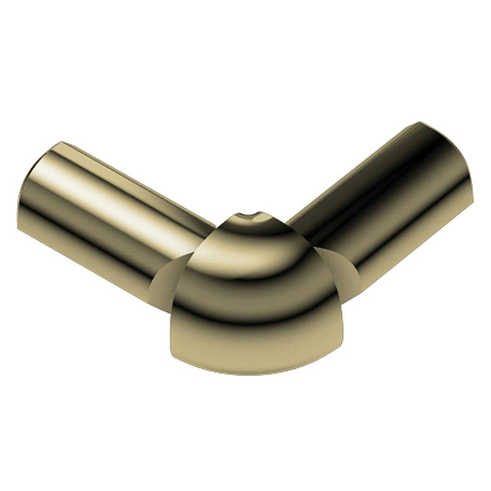 Schluter Rondec 2-Leg Out Corner 1/2in. Aluminum Polish Brass