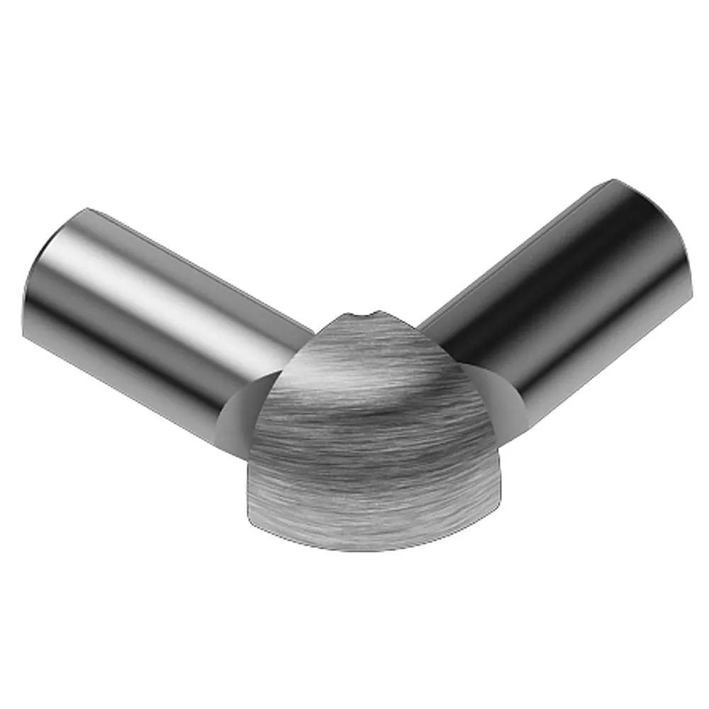 Schluter Rondec 2-Leg Out Corner 3/8in. Aluminum Brush Chrome