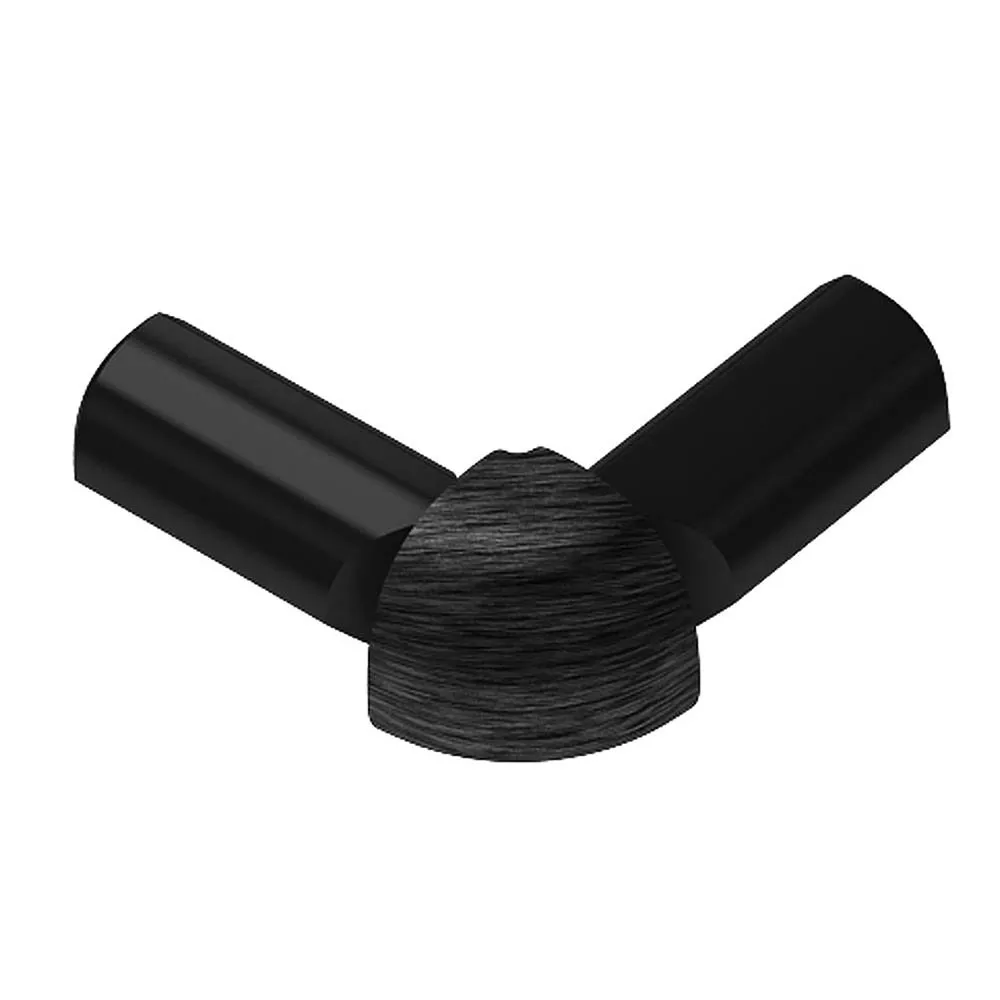 Schluter Rondec 2-Leg Out Corner 3/8in. Aluminum Brush Black