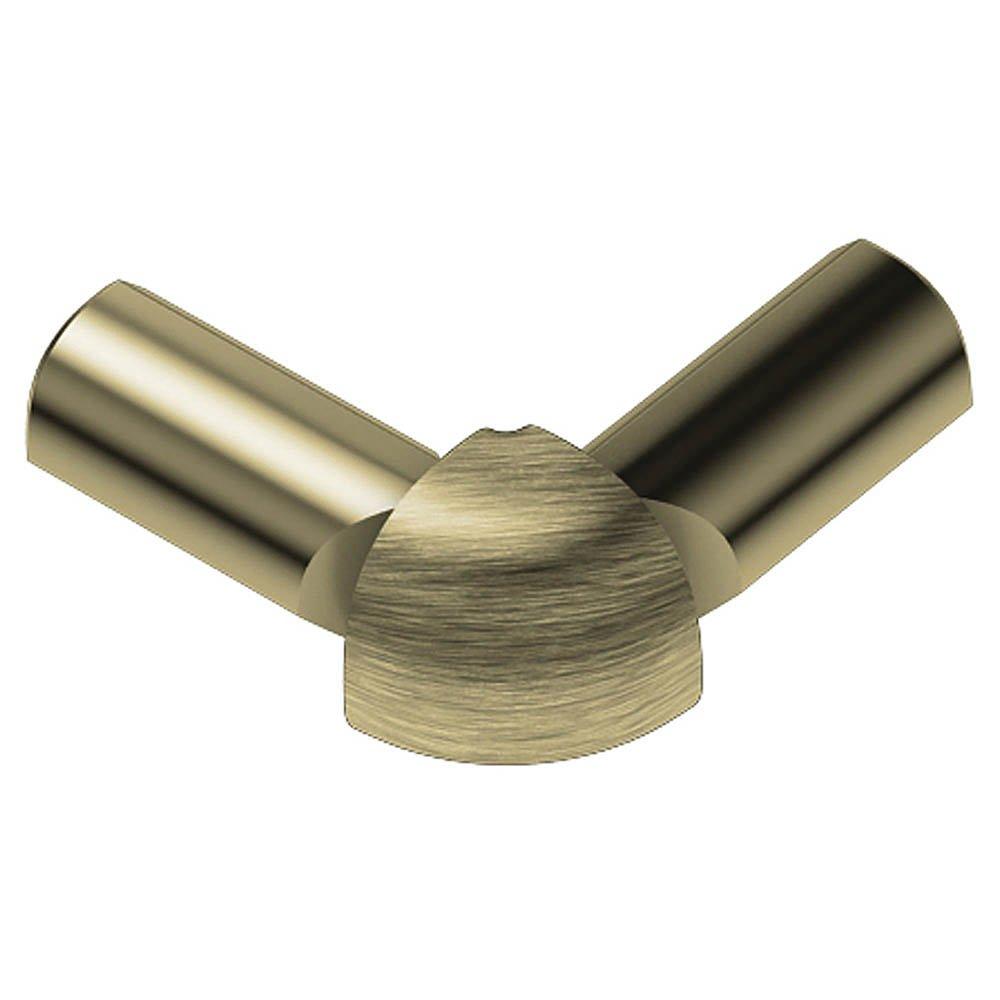Schluter Rondec 2-Leg Out Corner 1/2in. Aluminum Brush Brass