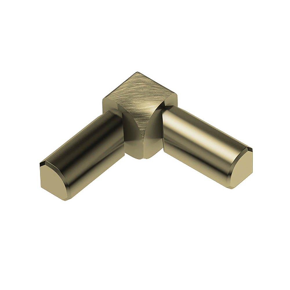 Schluter Rondec 2-Leg In Corner 3/8in. Aluminum Brush Brass