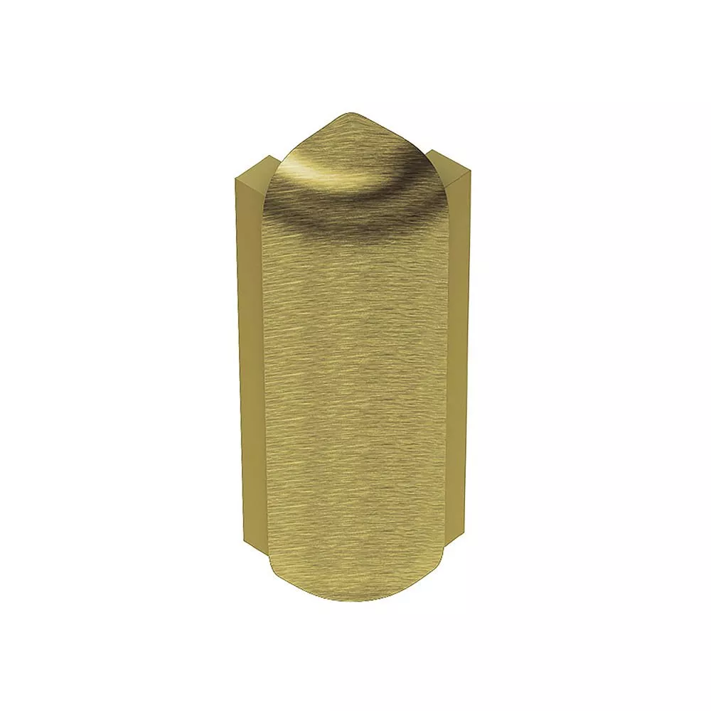 Schluter Rondec-Step-57 Out Corner 90 Degrees 1/2in. Aluminum Brush Brass
