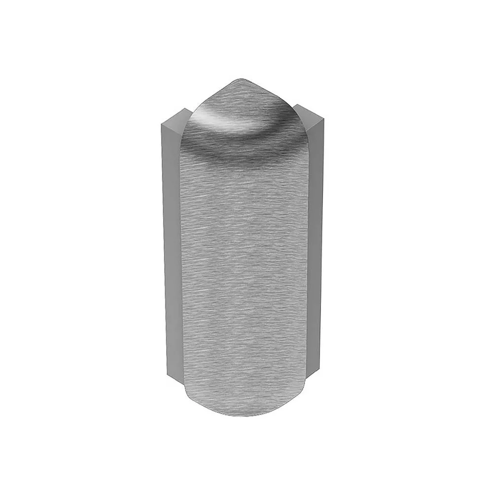 Schluter Rondec-Step-57 Out Corner 90 Degrees 3/8in. Aluminum Brush Chrome