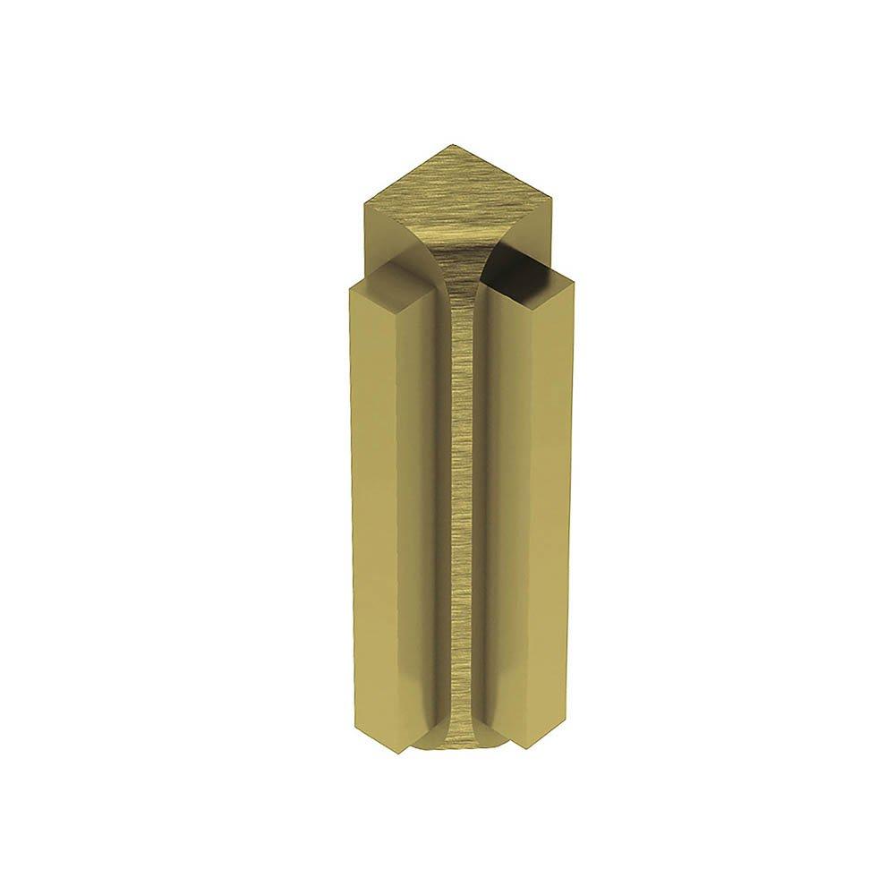 Schluter Rondec-Step-57 In Corner 90 Degrees 1/2in. Aluminum Brush Brass