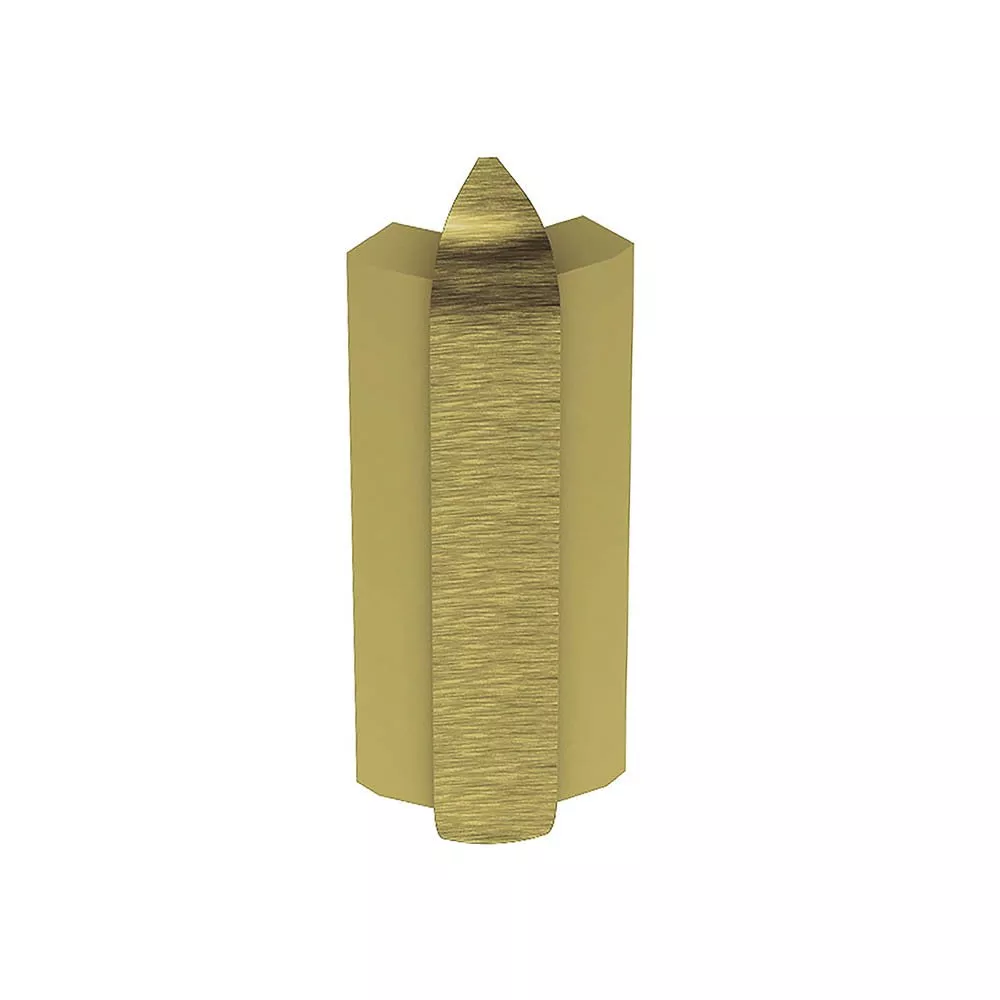 Schluter Rondec-Step-57 Out Corner 135 Degrees 1/2in. Aluminum Brush Brass