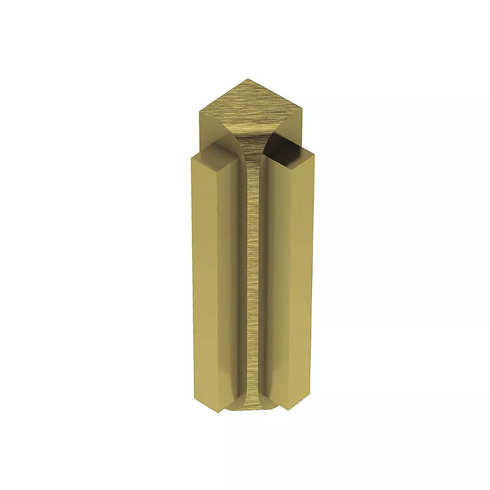 Schluter Rondec-Step-57 In Corner 90 Degrees 5/16in. Aluminum Brush Brass