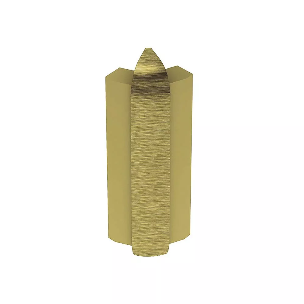 Schluter Rondec-Step-39 Out Corner 135 Degrees 3/8in. Aluminum Brush Brass