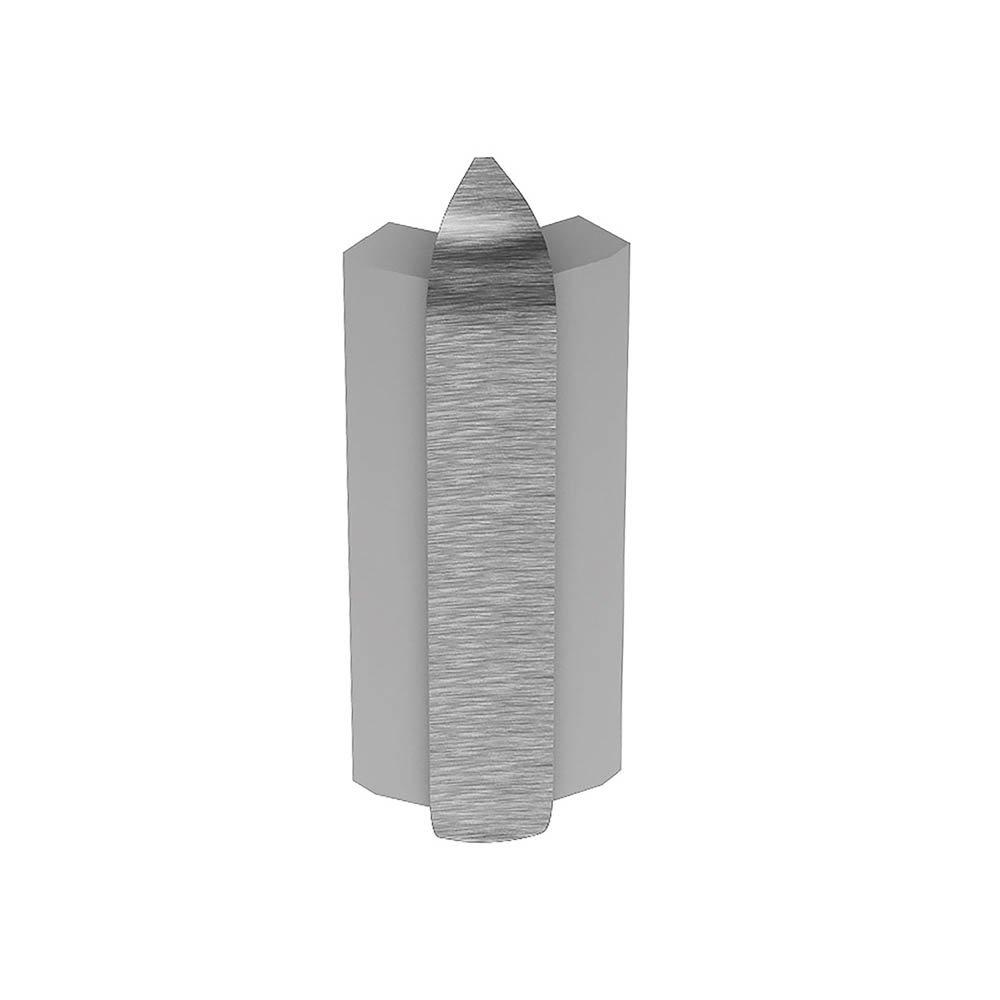 Schluter Rondec-Step-57 Out Corner 135 Degrees 3/8in. Aluminum Brush Chrome
