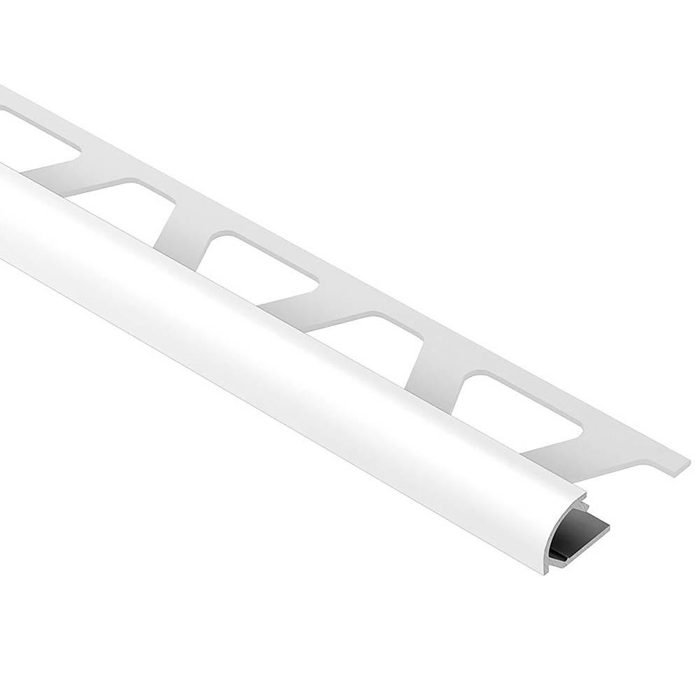 Schluter Rondec Bullnose Trim 5/16in. Aluminum Bright White