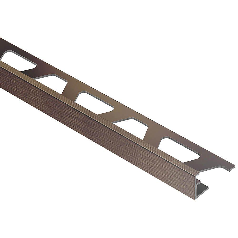 Schluter Schiene Edge Trim 1/4in. Aluminum Brushed Antique Bronze