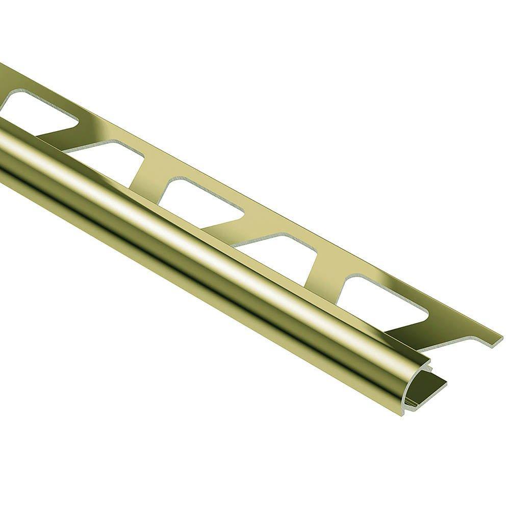 Schluter Rondec Bullnose Trim 5/16in. Aluminum Polish Brass