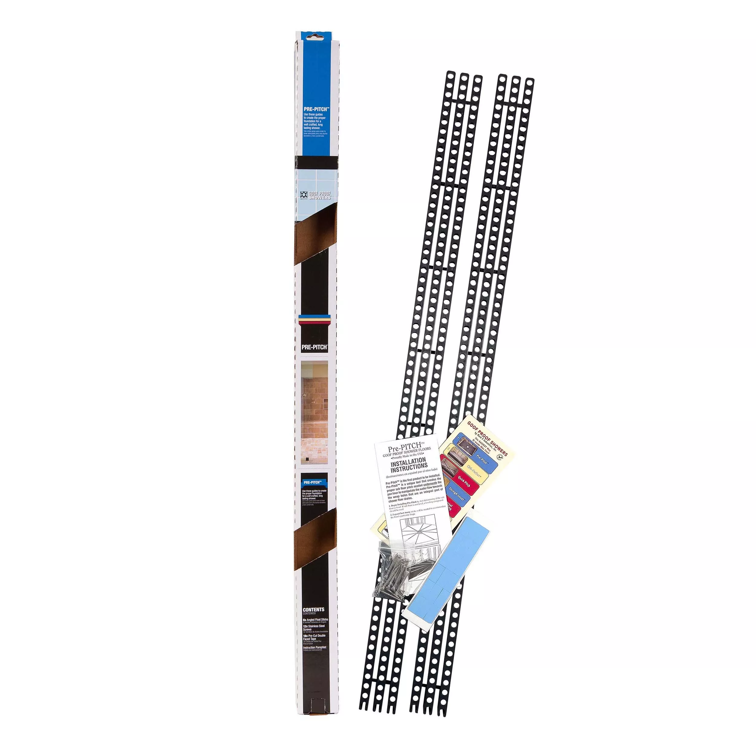 Goof Proof Showers Pre Pitch Kit with 6 Float Sticks Floor and Decor