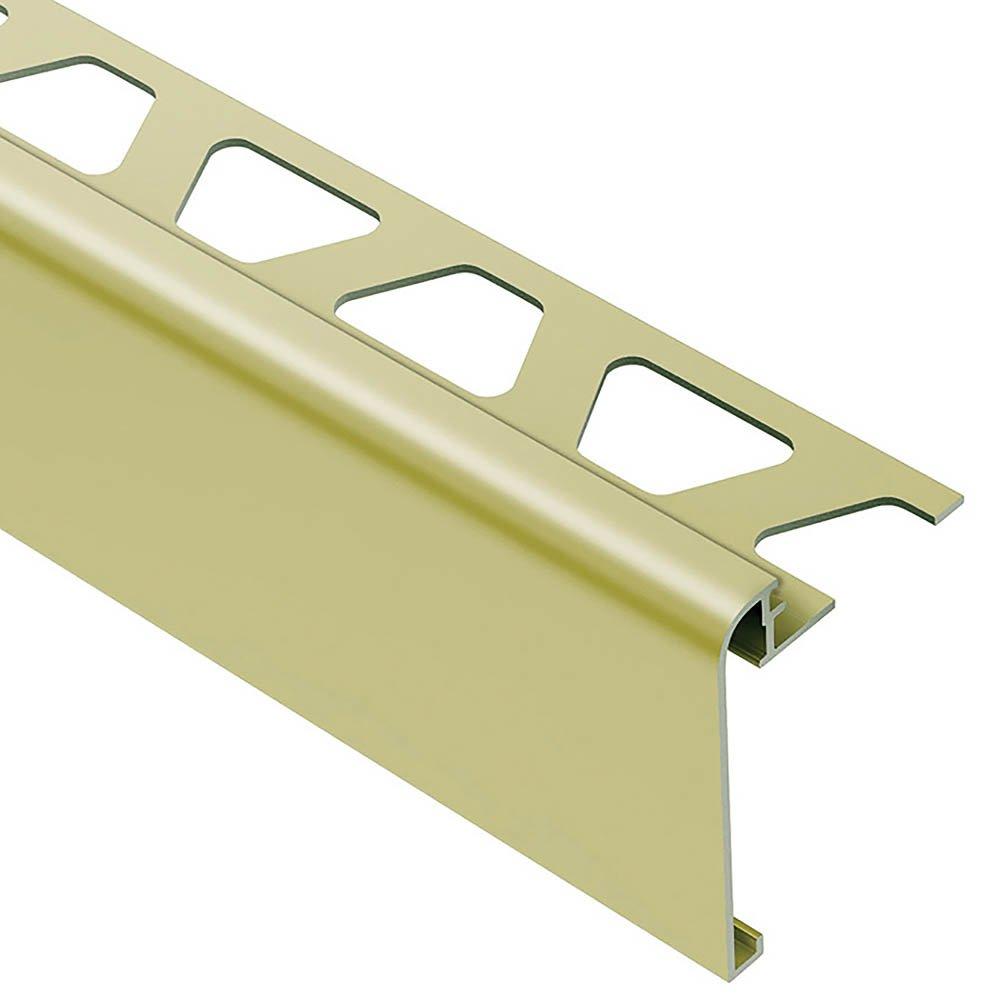 Schluter Rondec-Step-57 Profile 5/16in. Aluminum Satin Brass