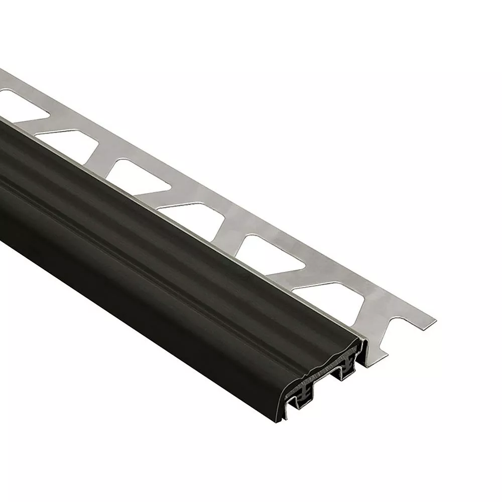 Schluter Trep-Se 5/16in. Stainless Steel 1-1/32in. Tread Black 4ft. 11in.