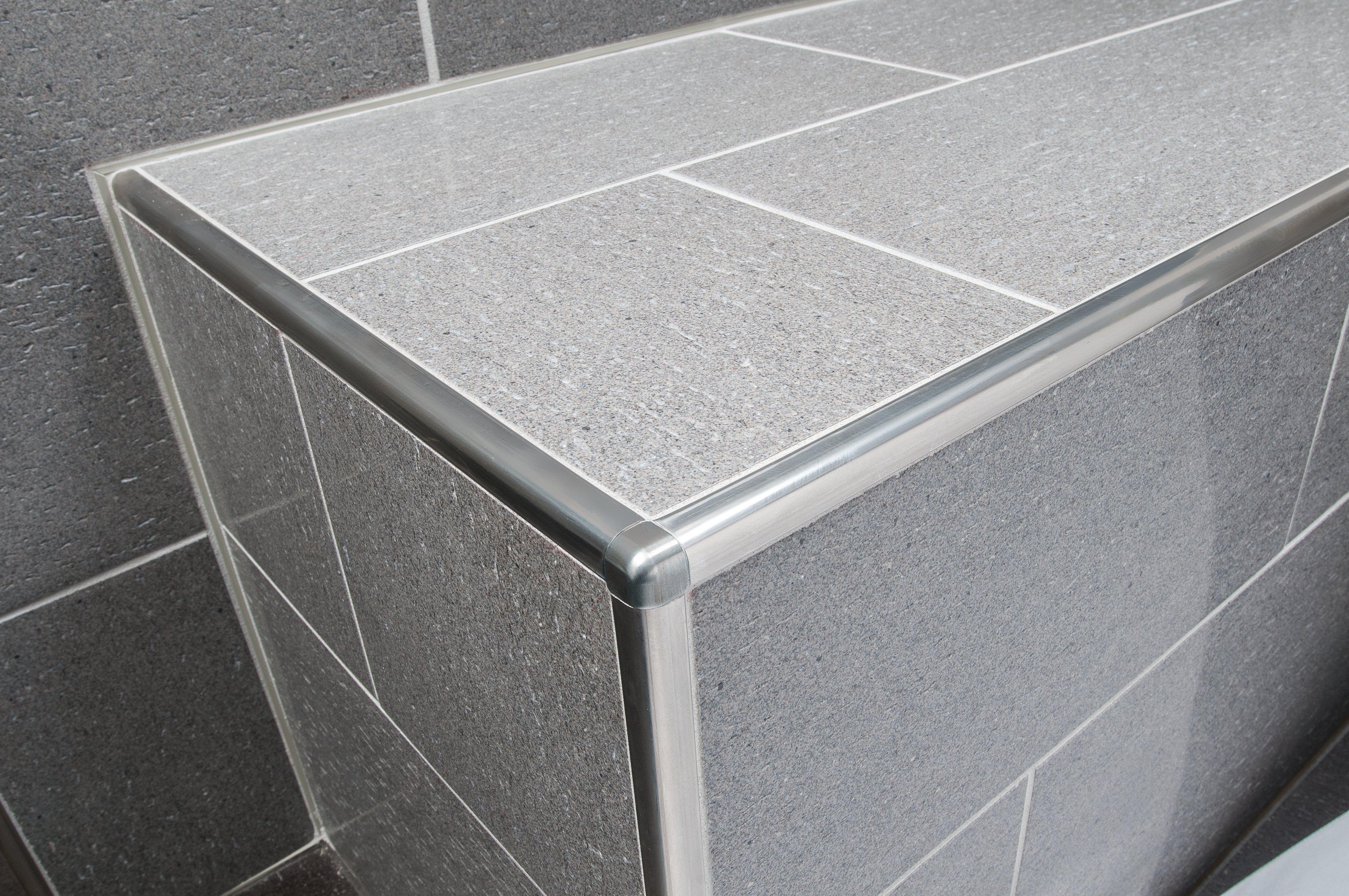 Schluter Rondec Out Corner 1/2in. Brush Stainless Steel