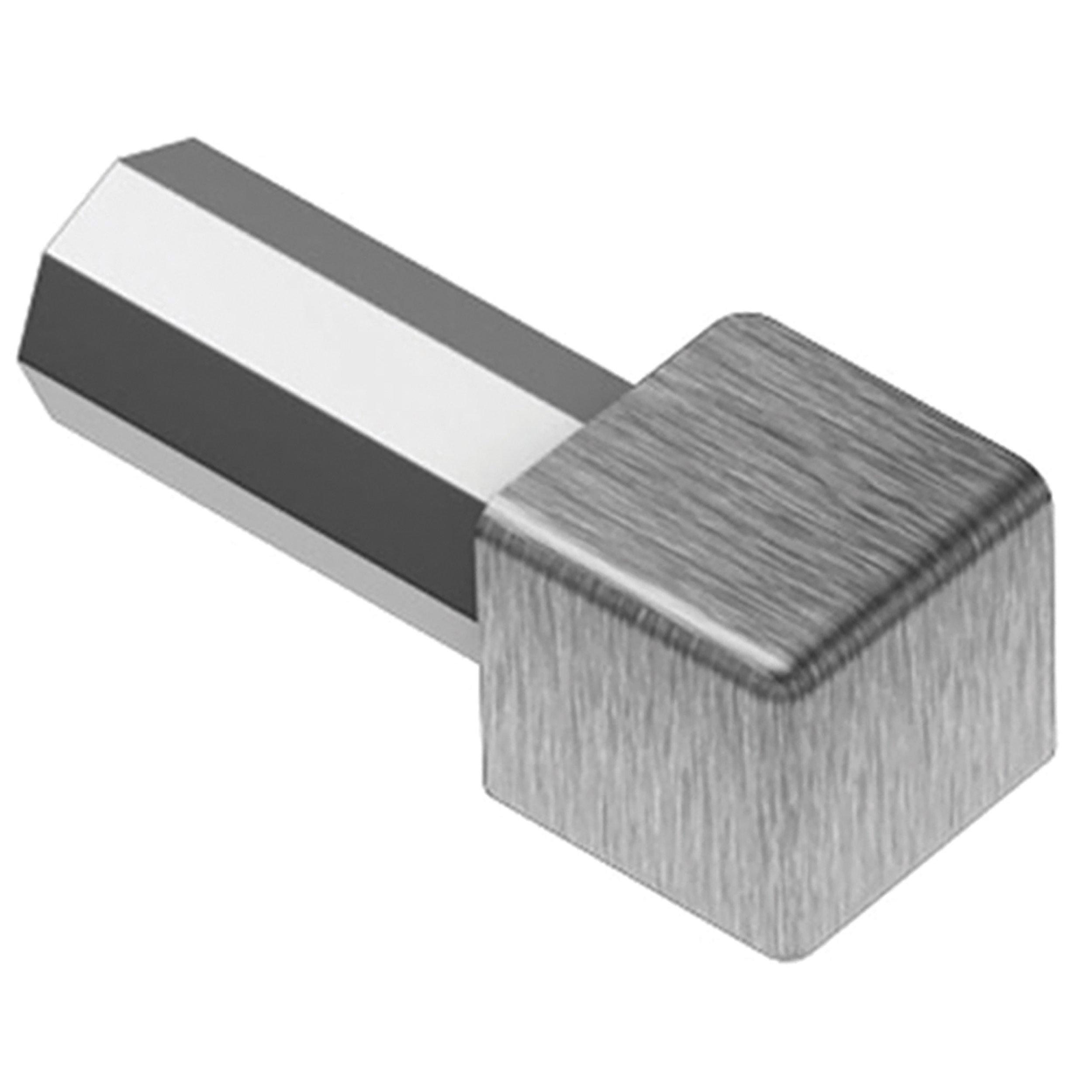 Schluter Quadec In/Out Corner 1/4in. Brush Stainless Steel