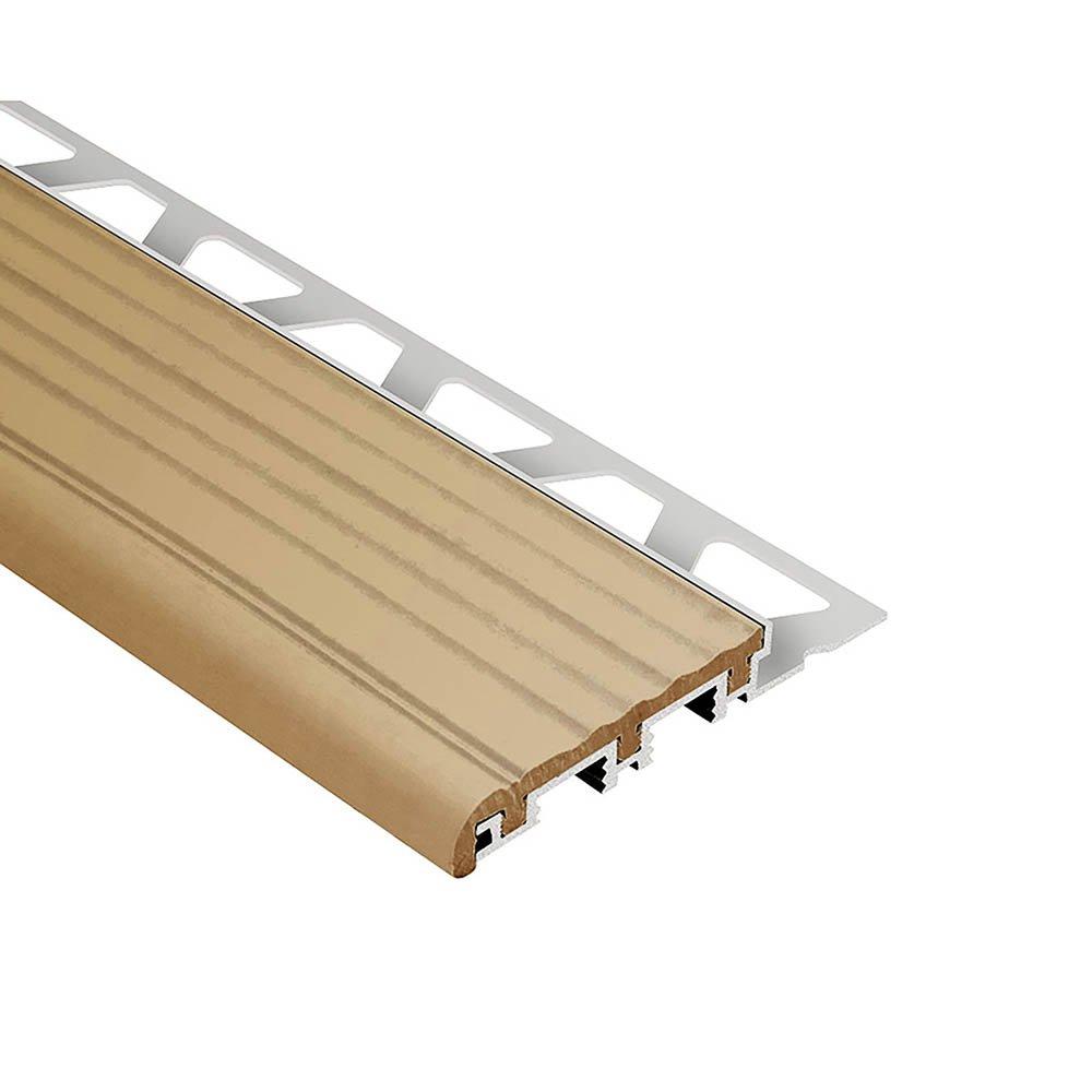 Schluter Trep-B 1/2in. Aluminum 2-1/8in. Tread Light Beige 4ft. 11in.