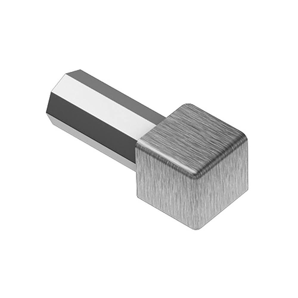 Schluter Quadec In/Out Corner 3/8in. Brush Stainless Steel
